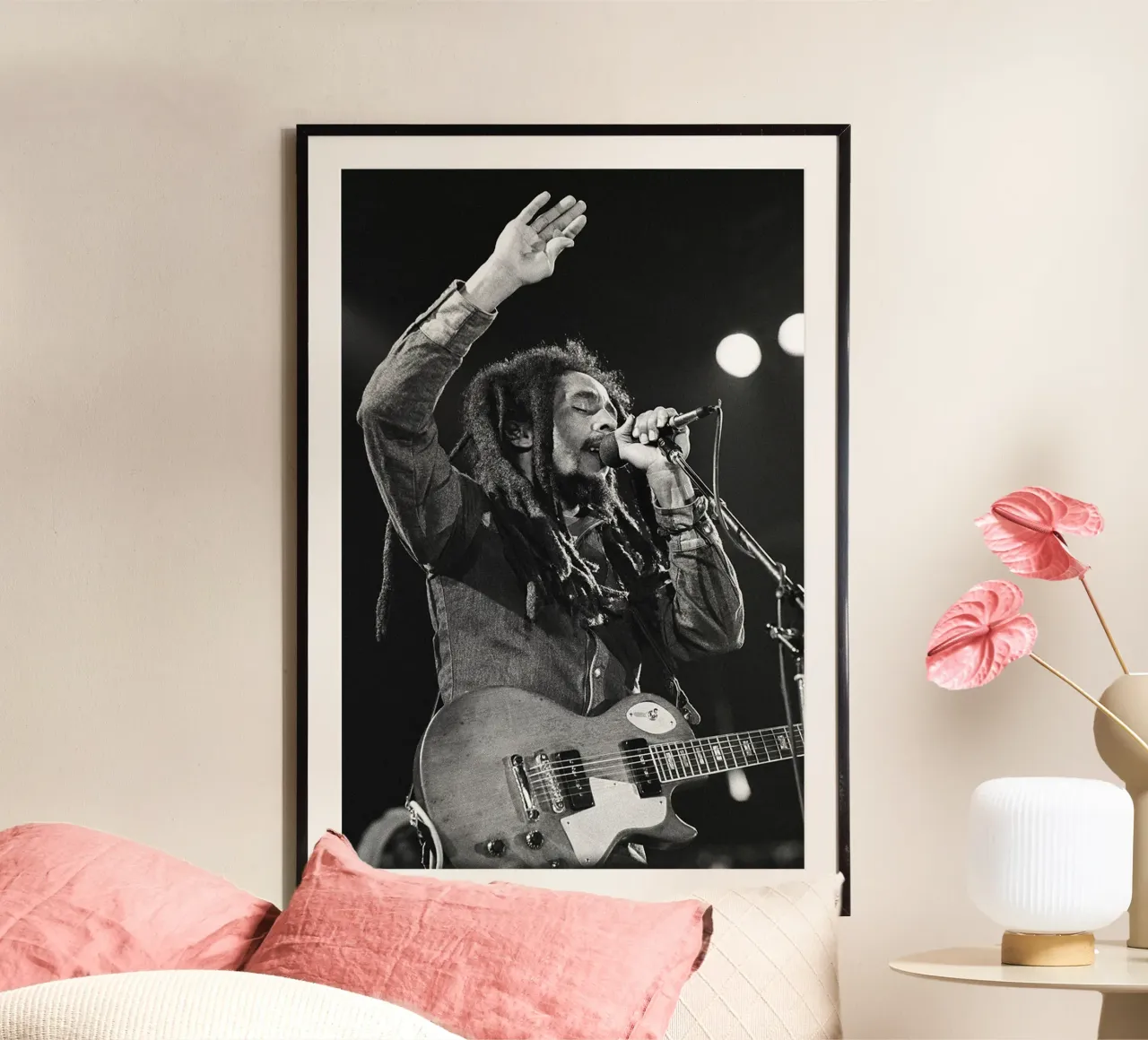 Bob Marley Perform poster con telaio in plastica da nicol shop