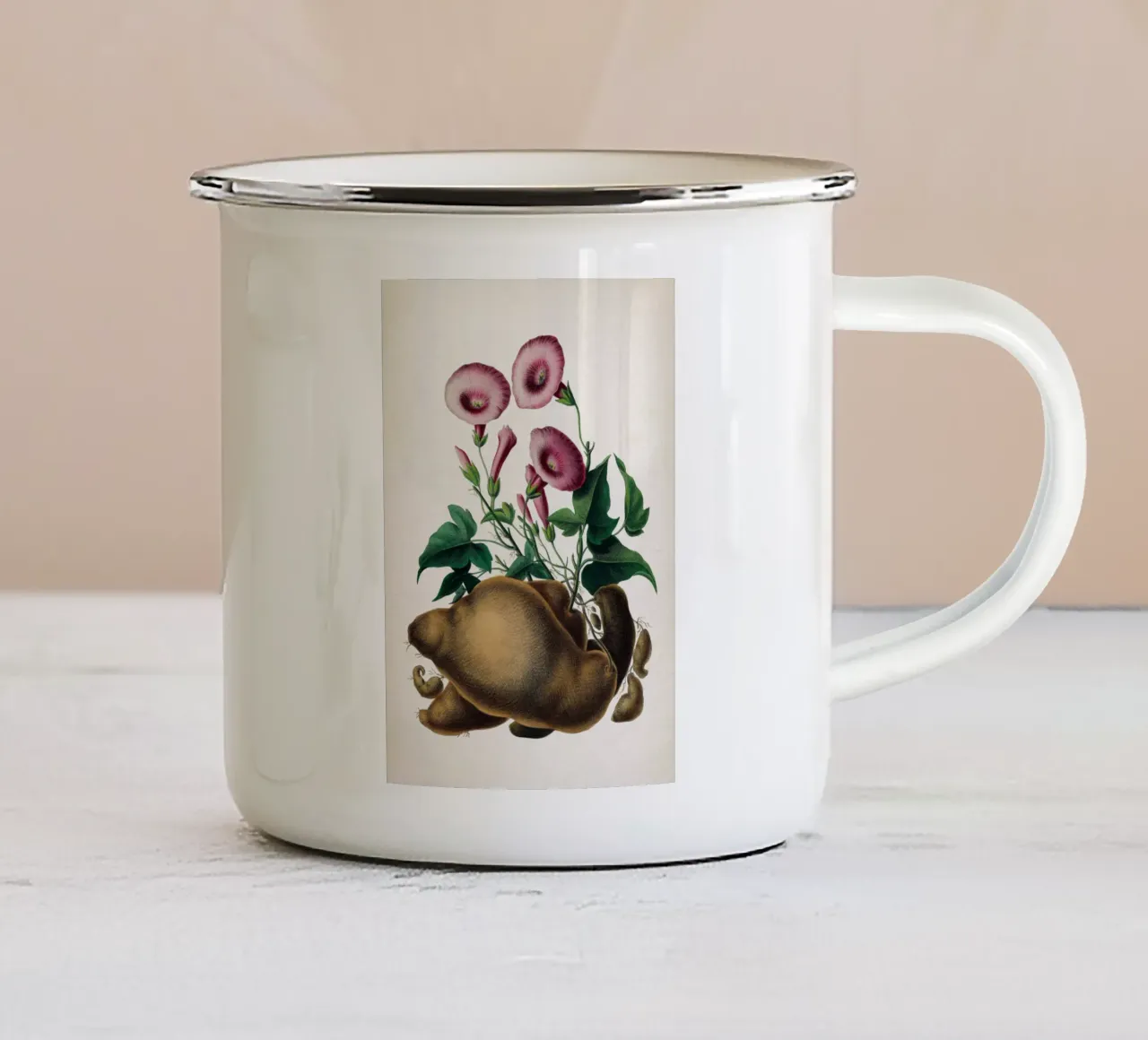 Vintage Denisse 8 Ipomoea Batatas tazza in smalto da Vintage Print Collection