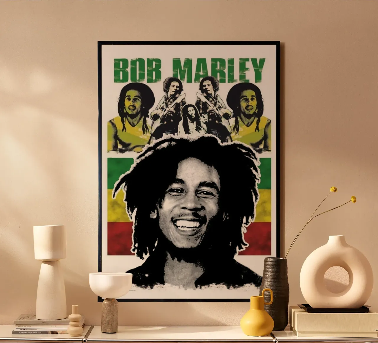 Bob Marley Art poster con telaio in alluminio da nicol shop