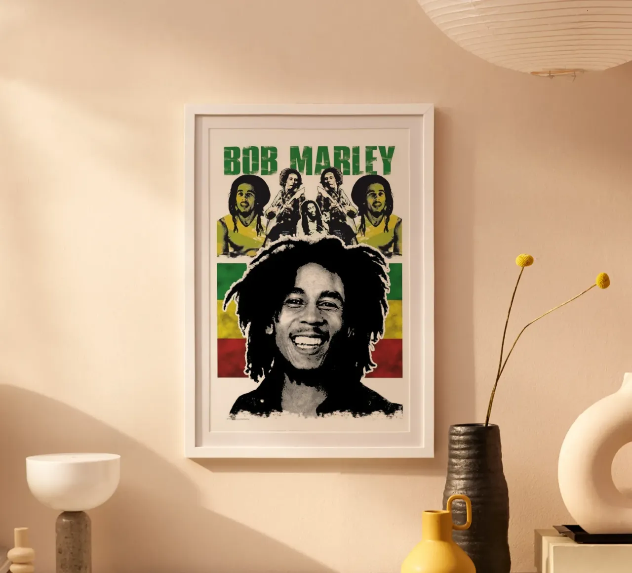 Bob Marley Art poster con telaio in alluminio da nicol shop