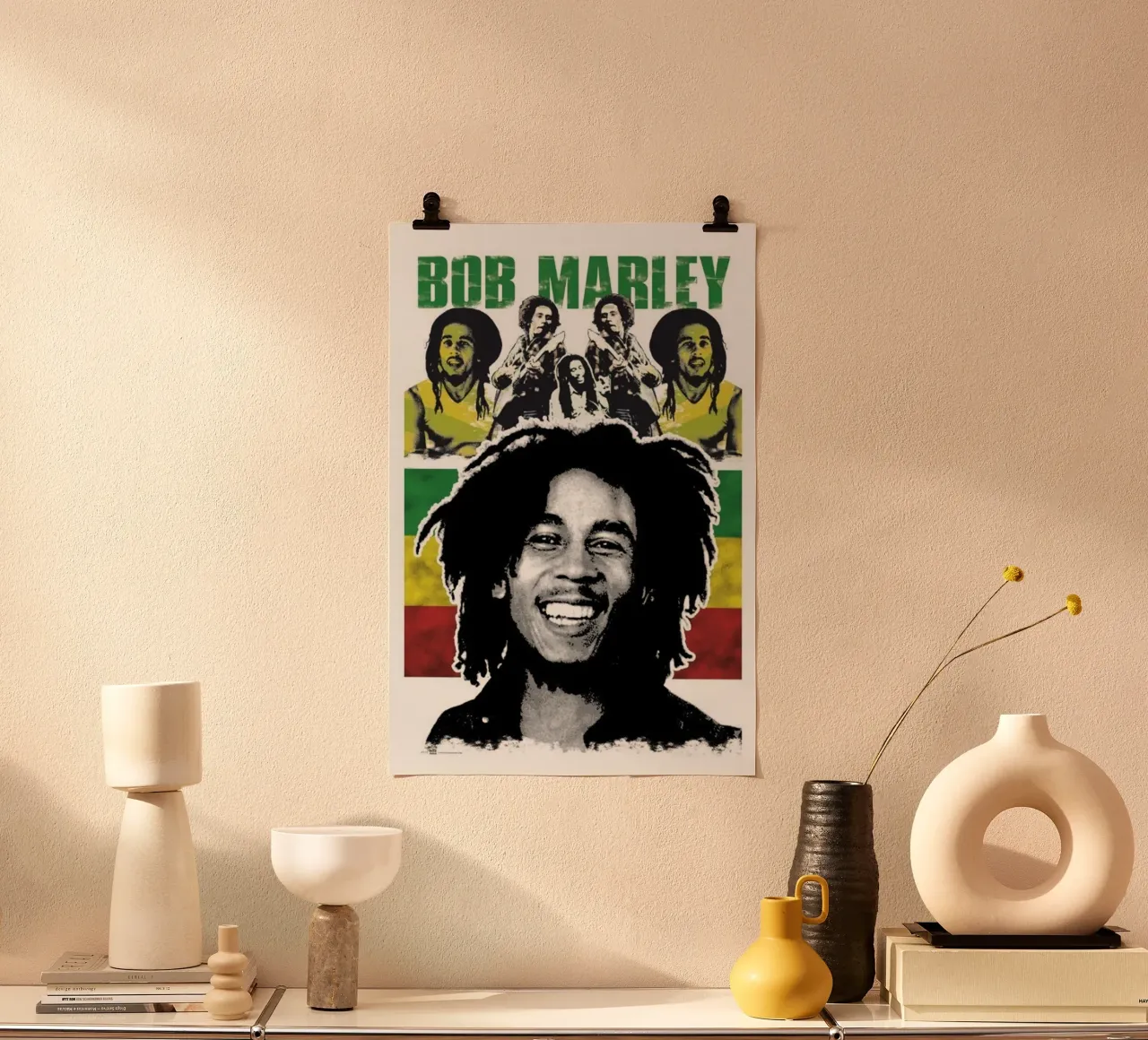 Bob Marley Art poster con telaio in alluminio da nicol shop