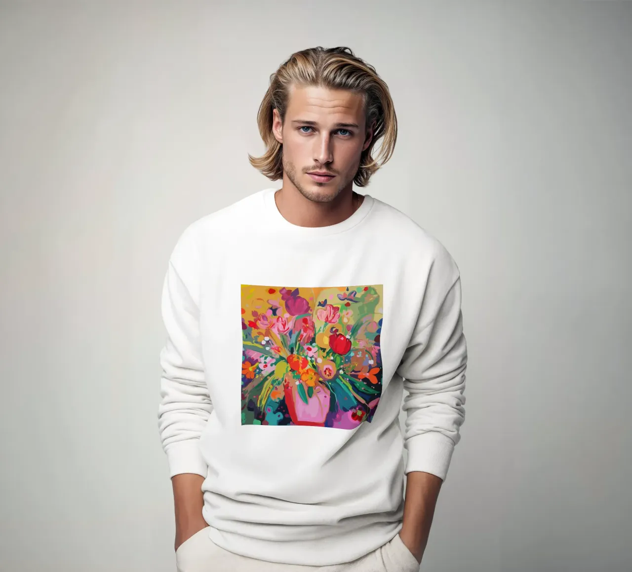 Fiori pop art con vaso felpa da Carinaprint
