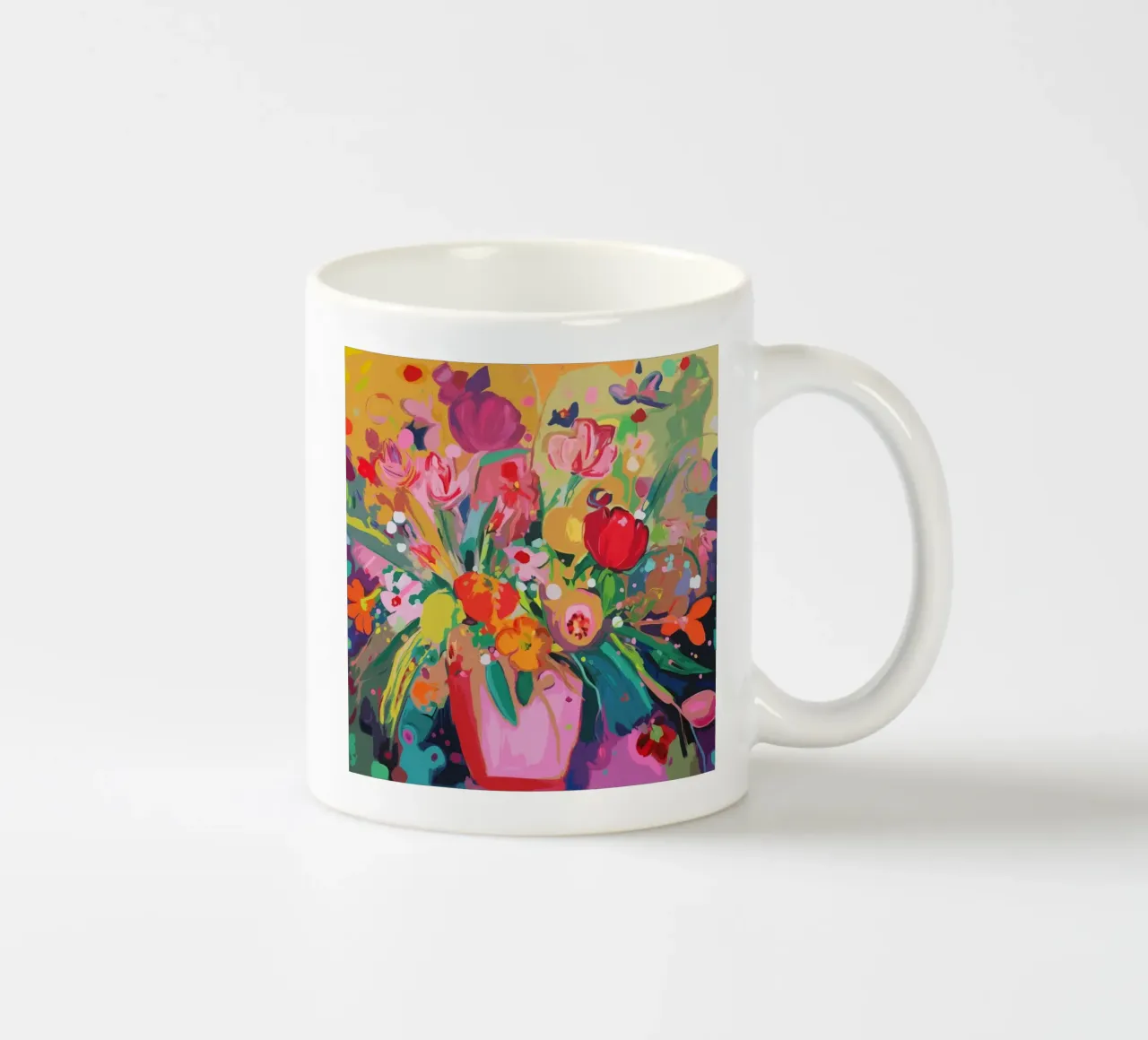 Fiori pop art con vaso tazza in ceramica da Carinaprint