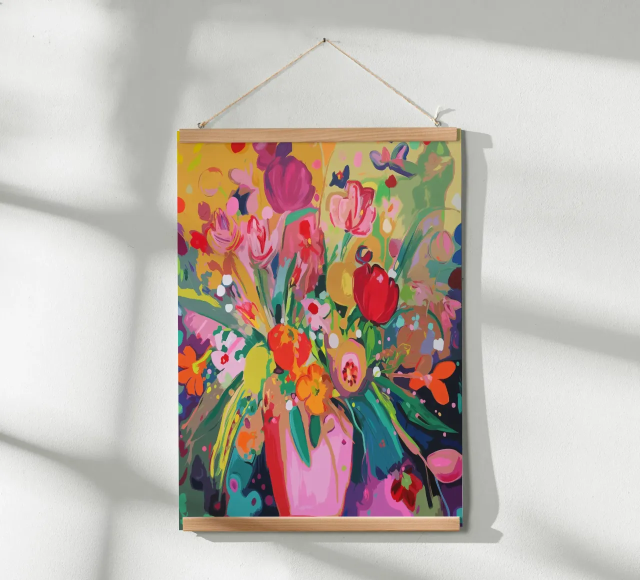 Fiori pop art con vaso poster da Carinaprint