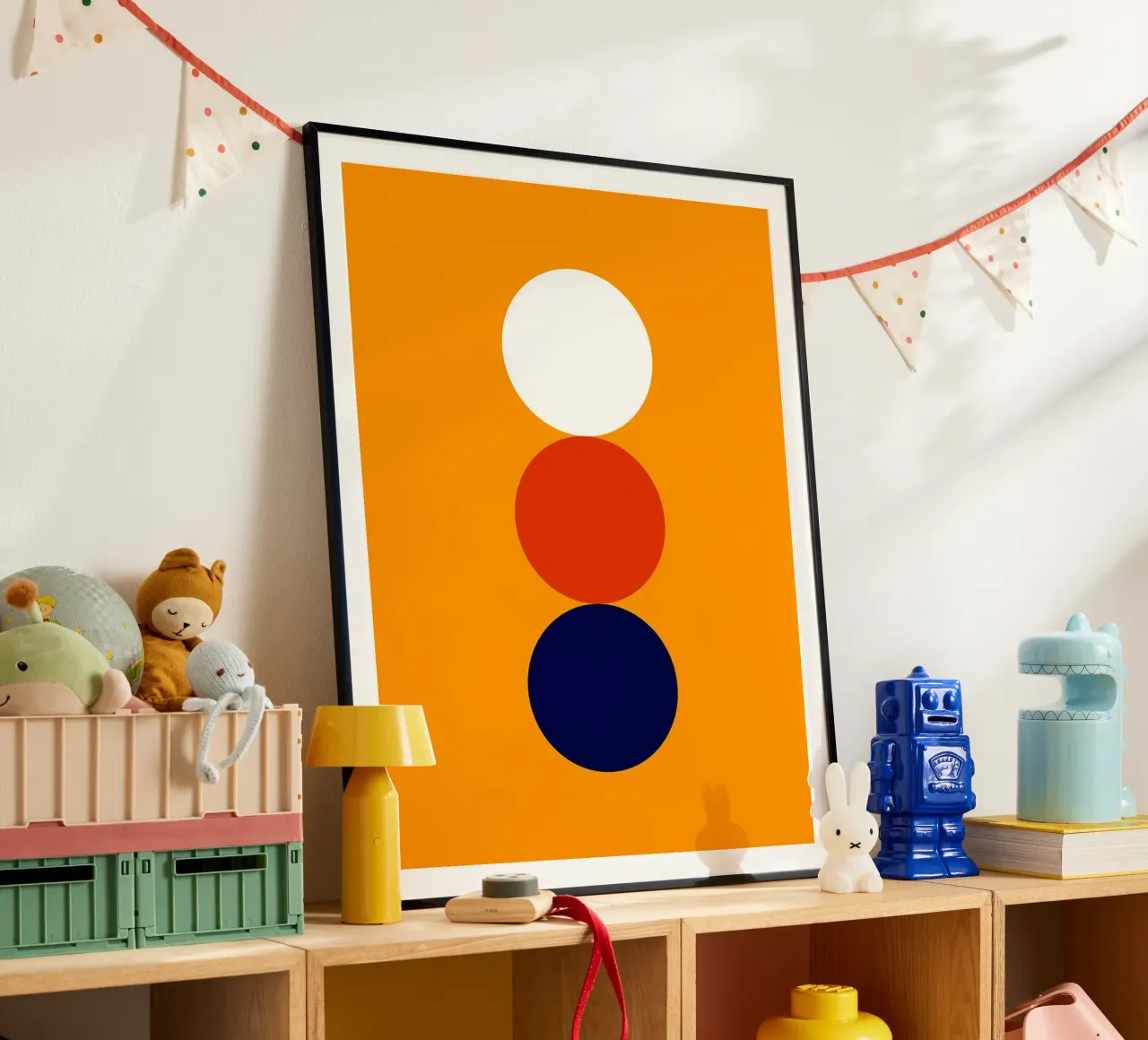 Poster geometrici minimalisti degli anni '20 con forme primitive poster con telaio in plastica da Maria Maier