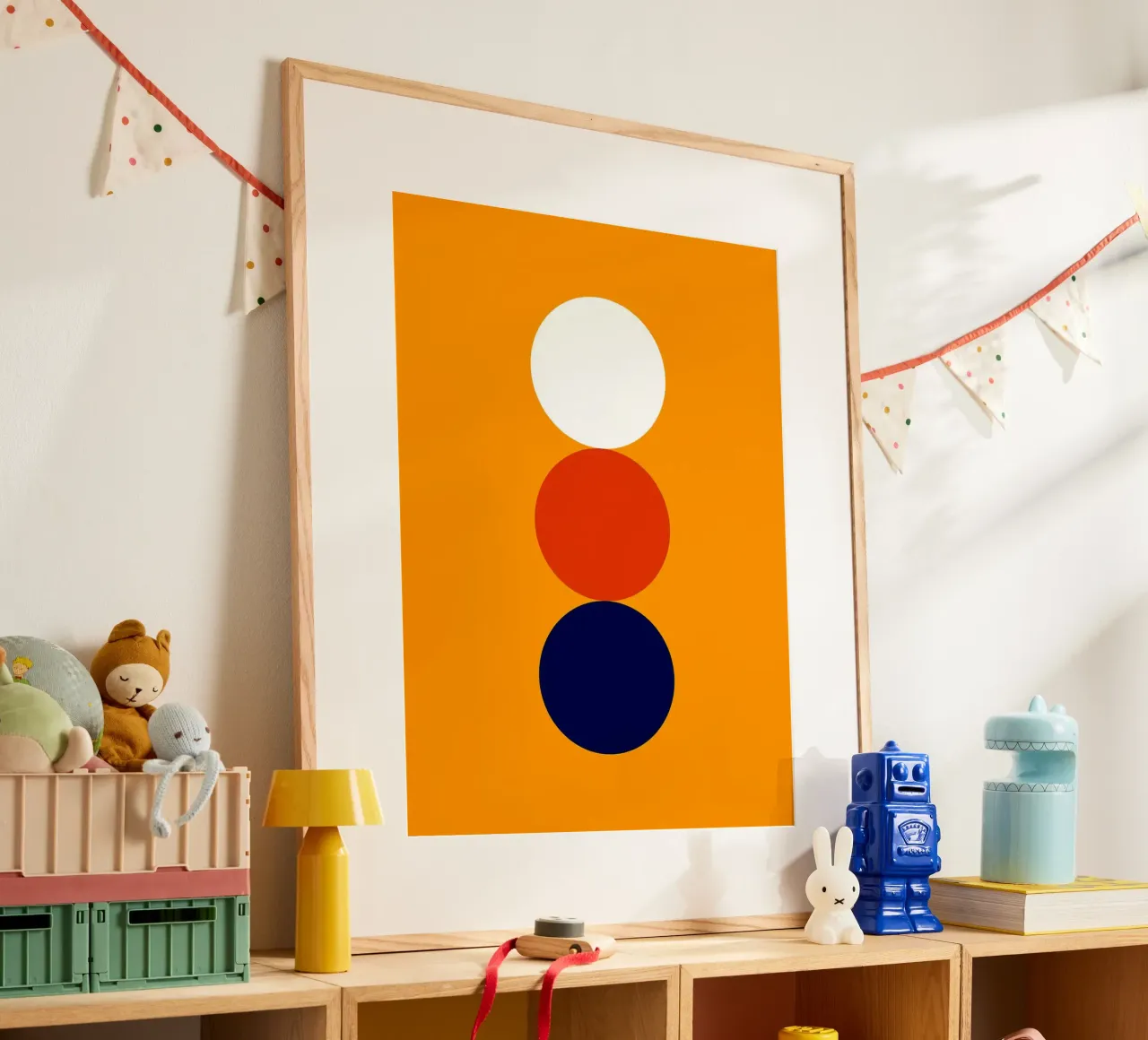Poster geometrici minimalisti degli anni '20 con forme primitive poster con telaio in plastica da Maria Maier