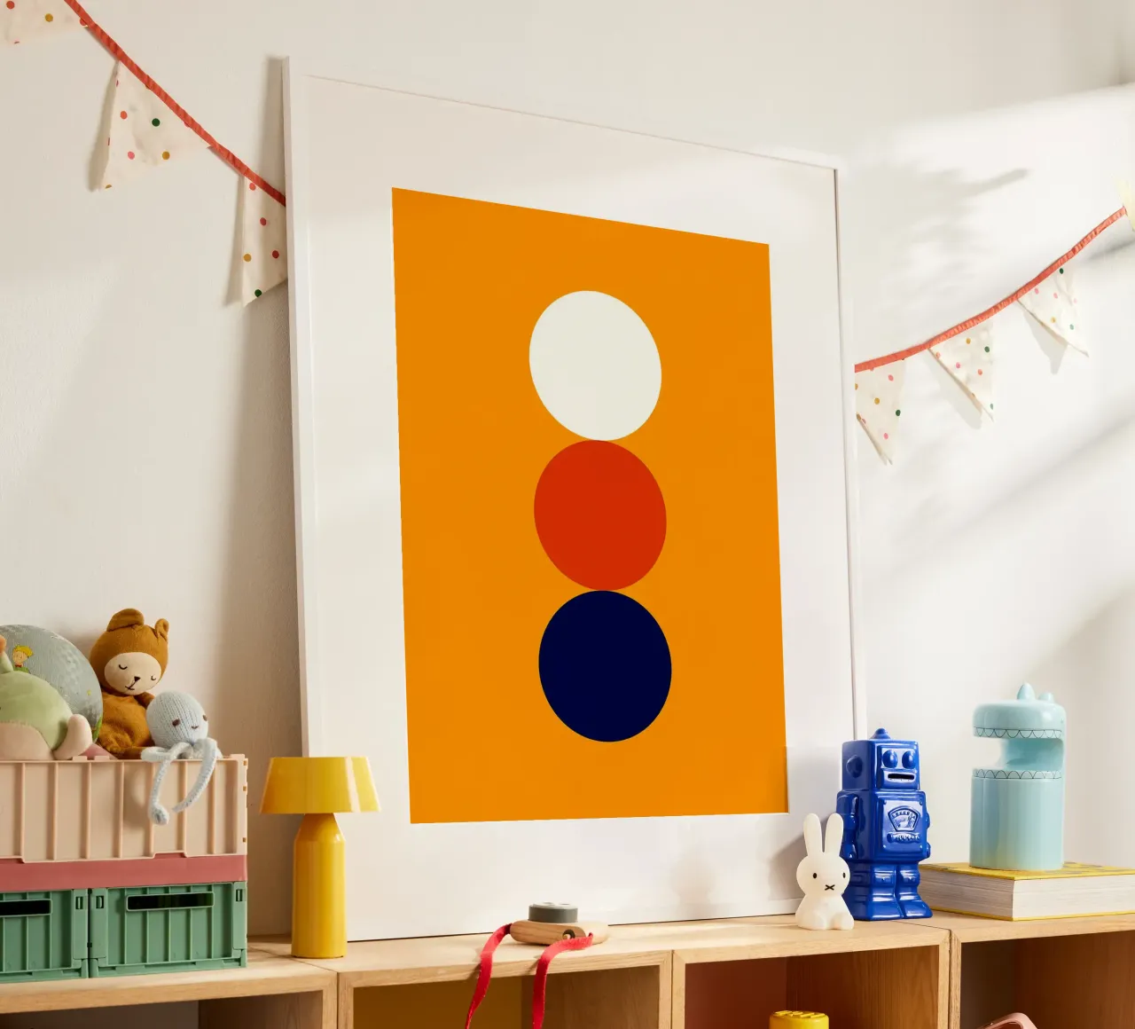 Poster geometrici minimalisti degli anni '20 con forme primitive poster con telaio in plastica da Maria Maier