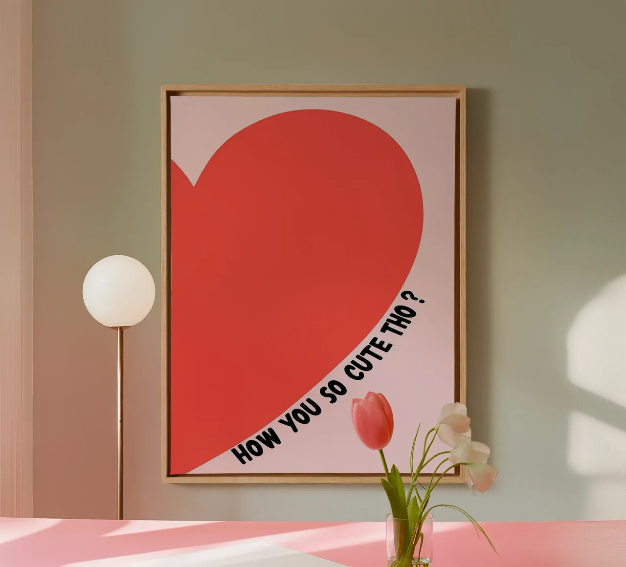 Schattig hart met tekst canvas met Baklijst van Leon Franke