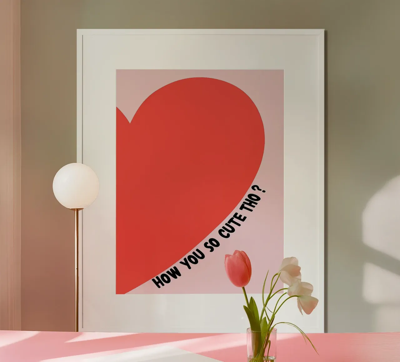 Cuore carino con testo poster da Leon Franke