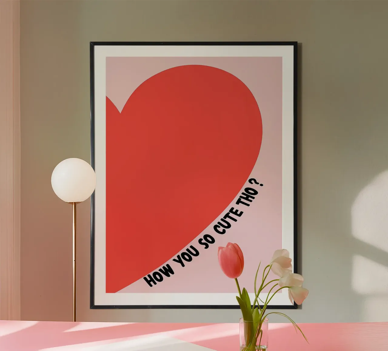 Cuore carino con testo poster da Leon Franke
