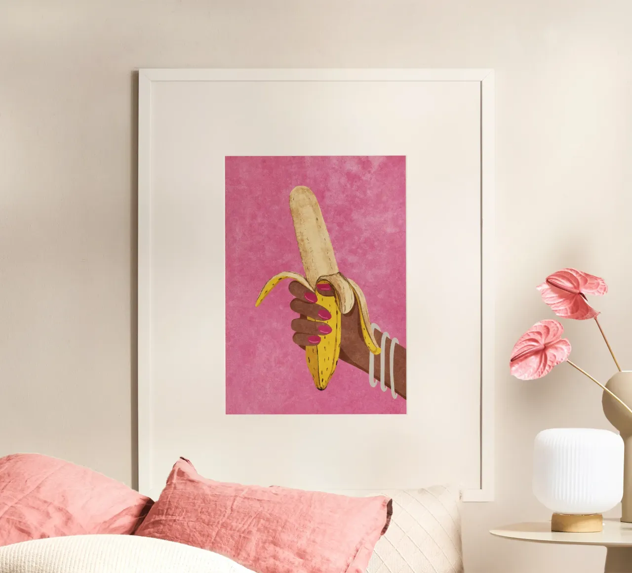 Banana poster con telaio in alluminio da Raissa Oltmanns