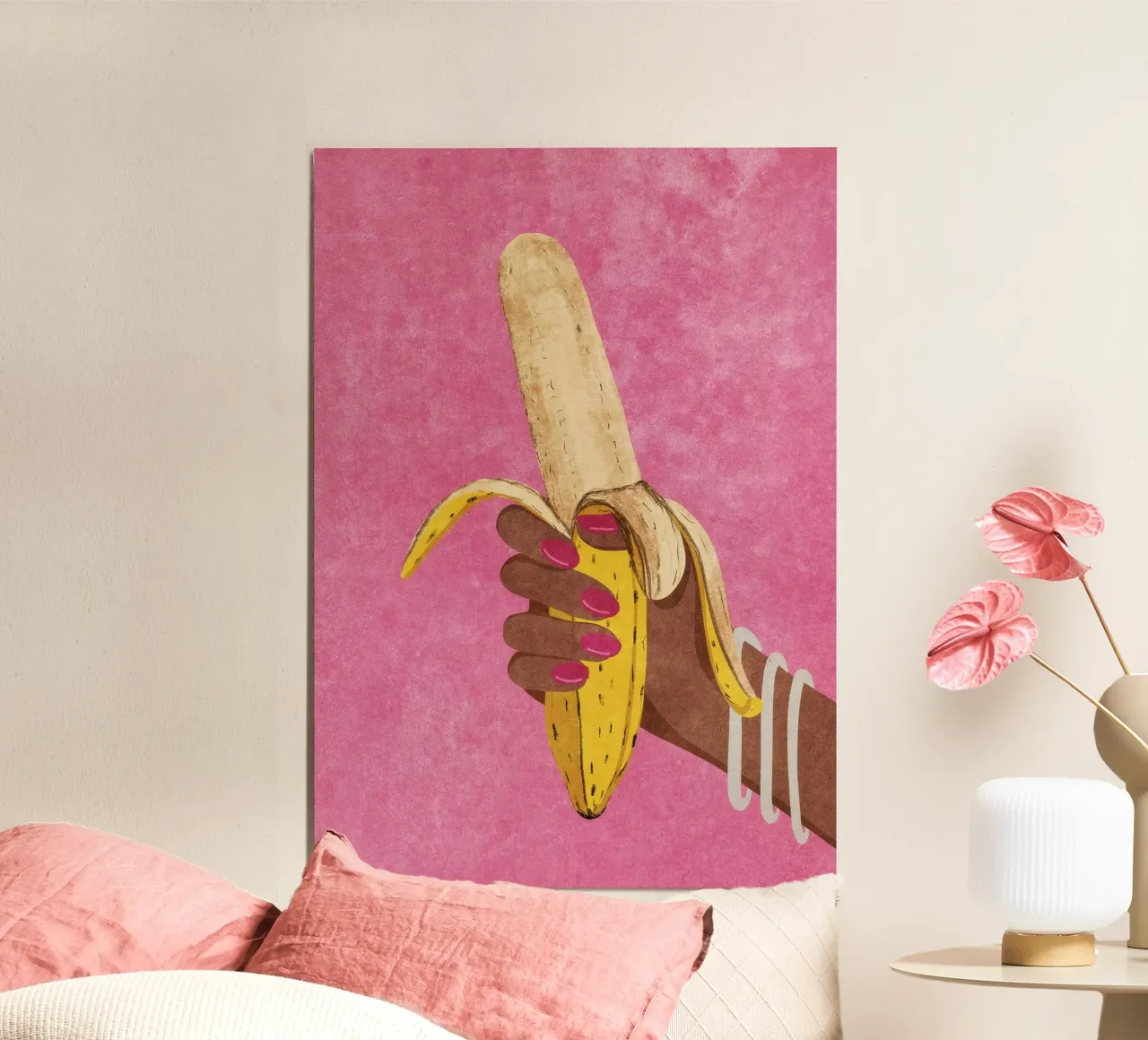 Banana poster con telaio in alluminio da Raissa Oltmanns