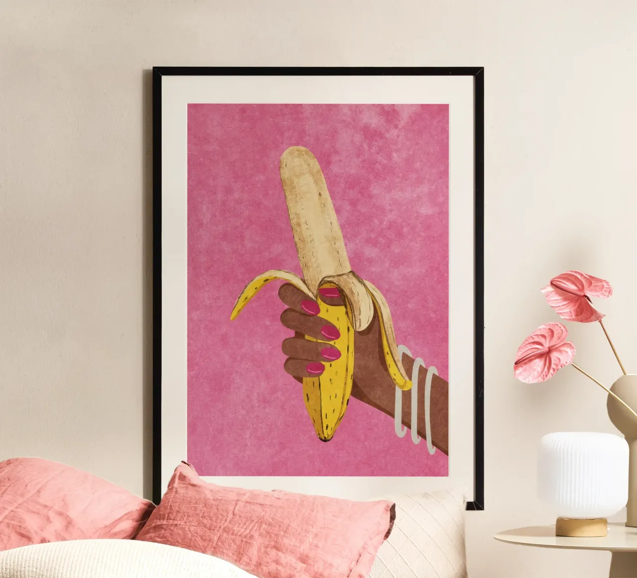 Banana poster con telaio in alluminio da Raissa Oltmanns