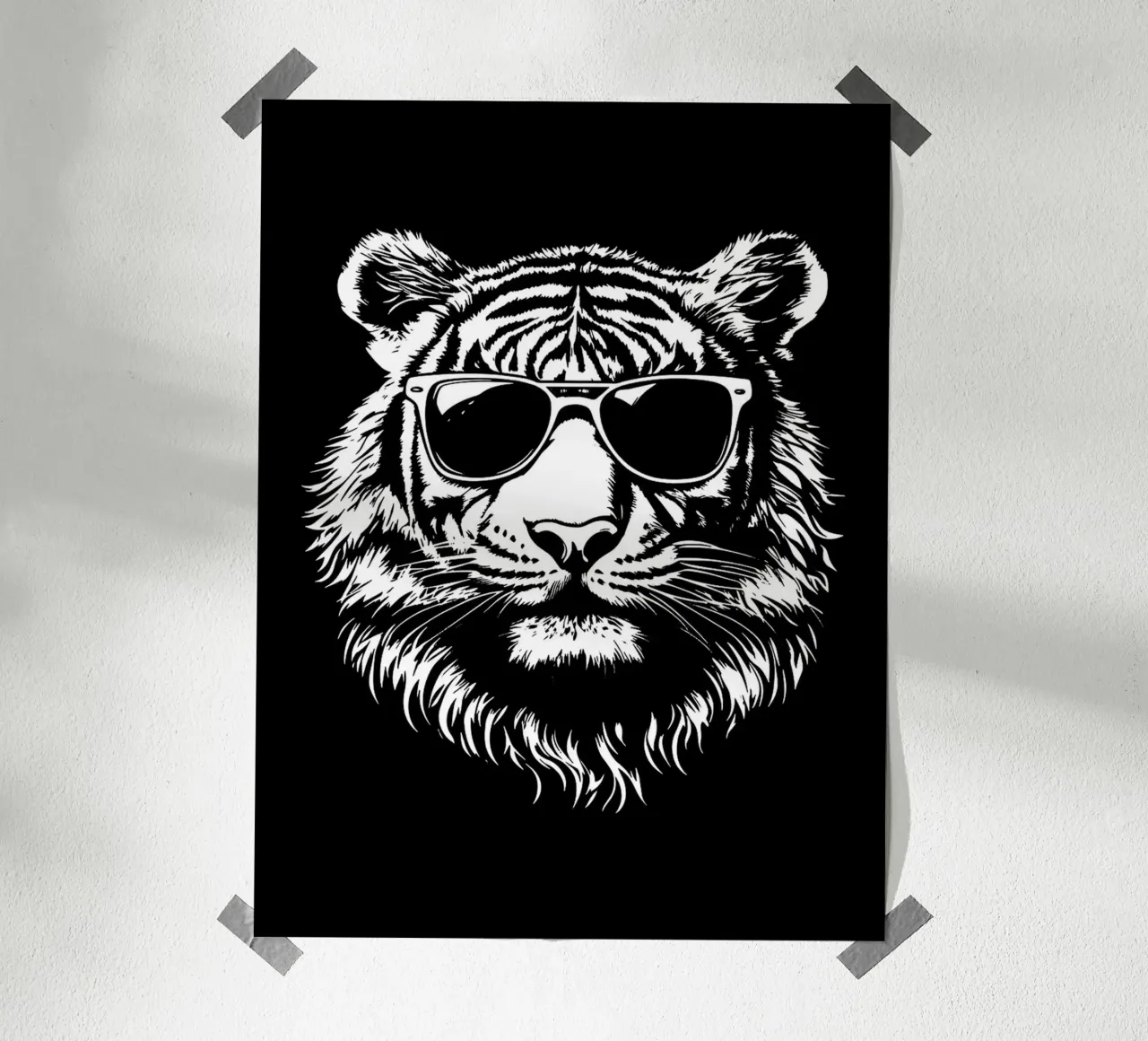 Tigre cool con occhiali da sole poster da Leon Franke