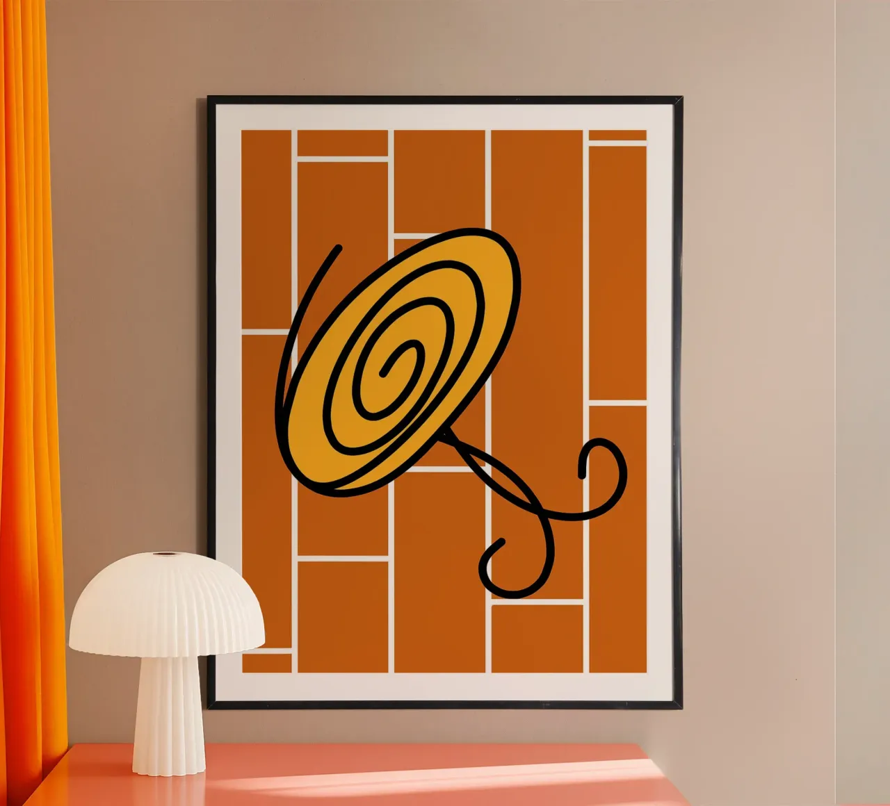 Stylized Table on Brick Background poster by Lisa Becker