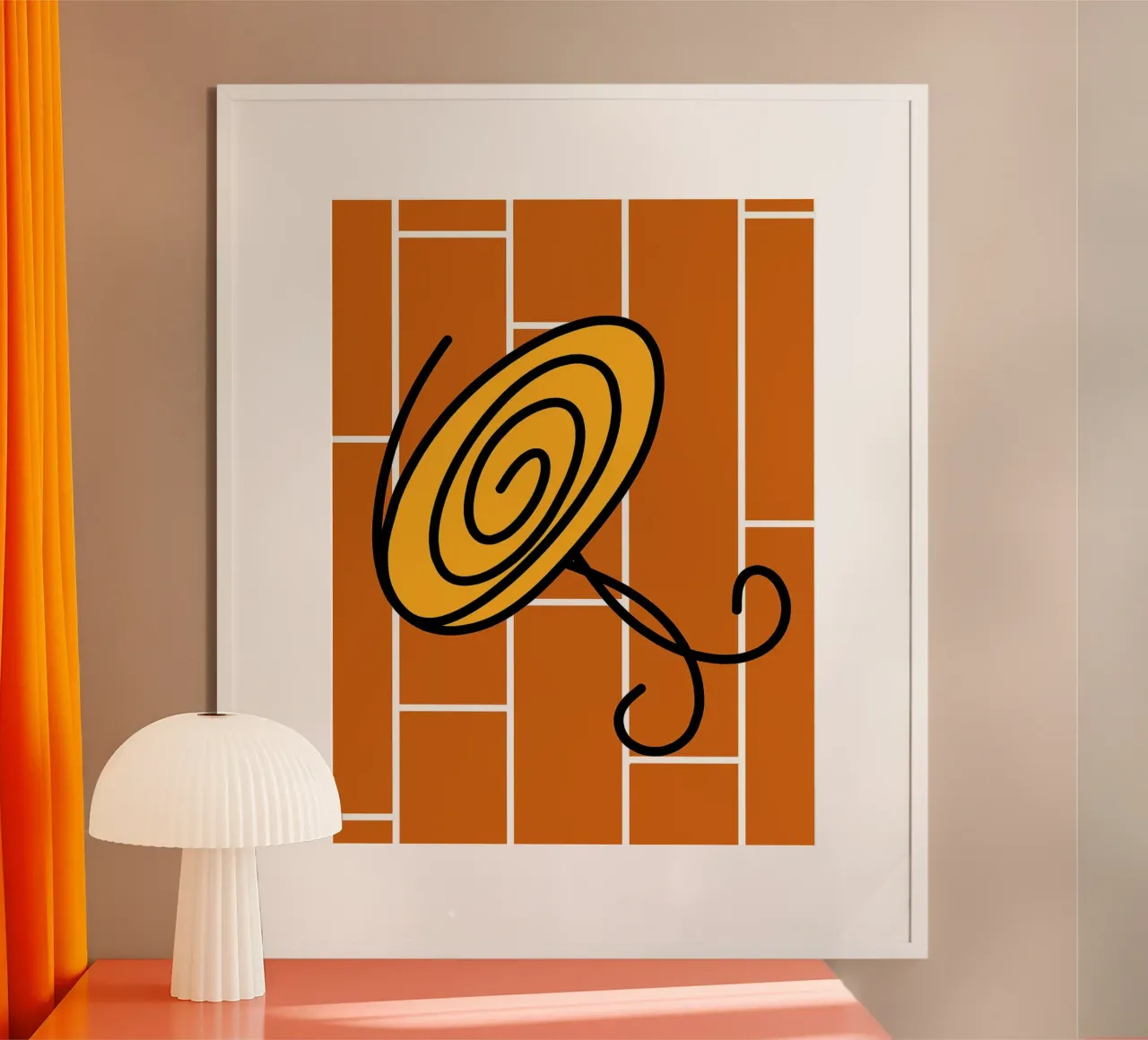 Stylized Table on Brick Background poster by Lisa Becker