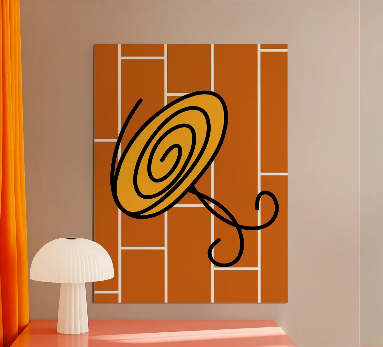 Stylized Table on Brick Background poster by Lisa Becker