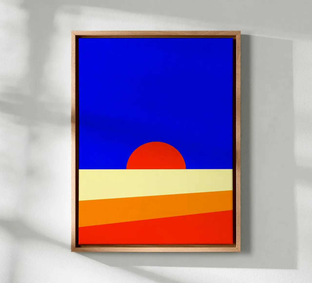 Minimalistisch landschap bij zonsondergang canvas met Baklijst van Lisa Becker