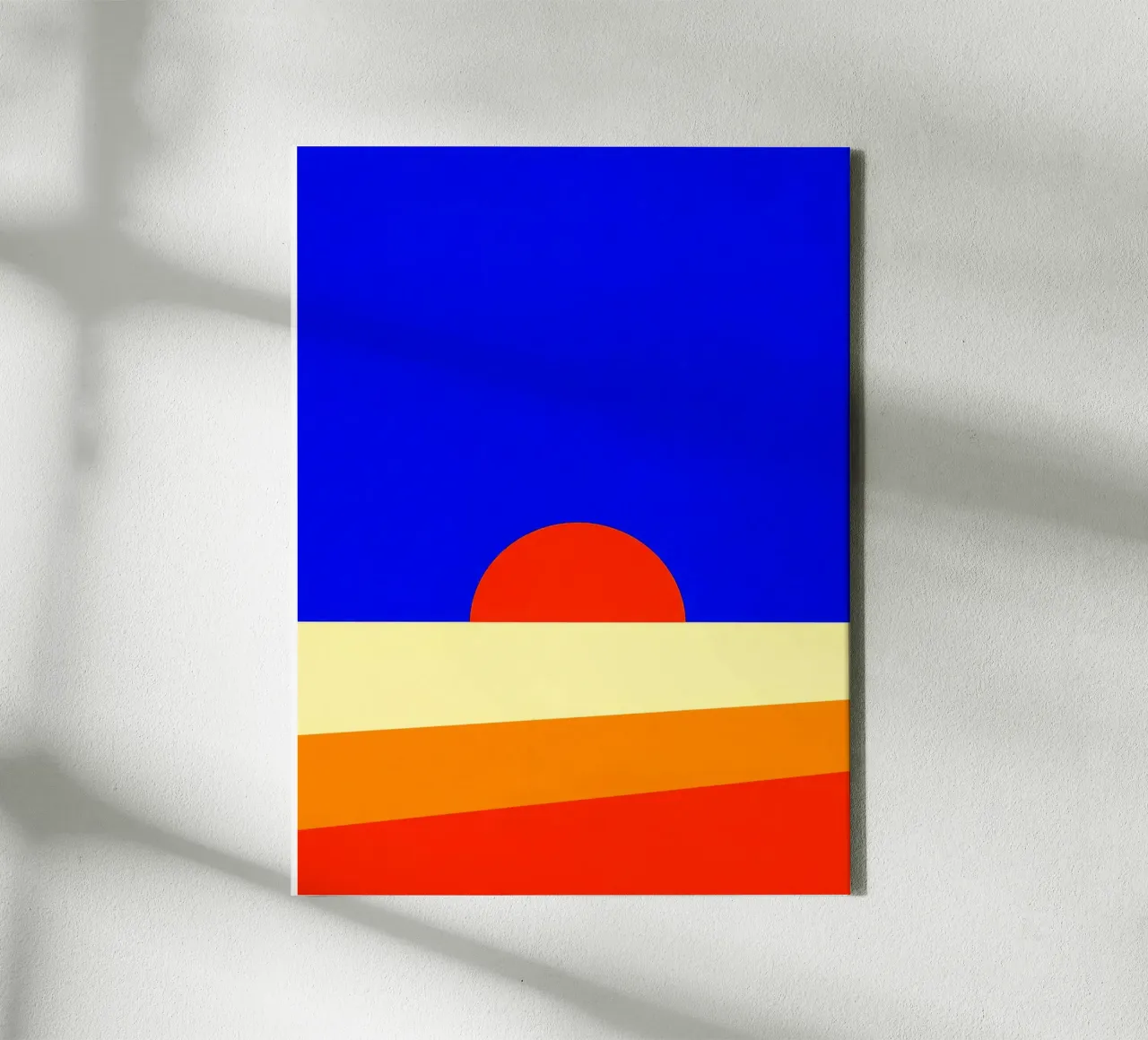 Minimalistisch landschap bij zonsondergang canvas met Baklijst van Lisa Becker