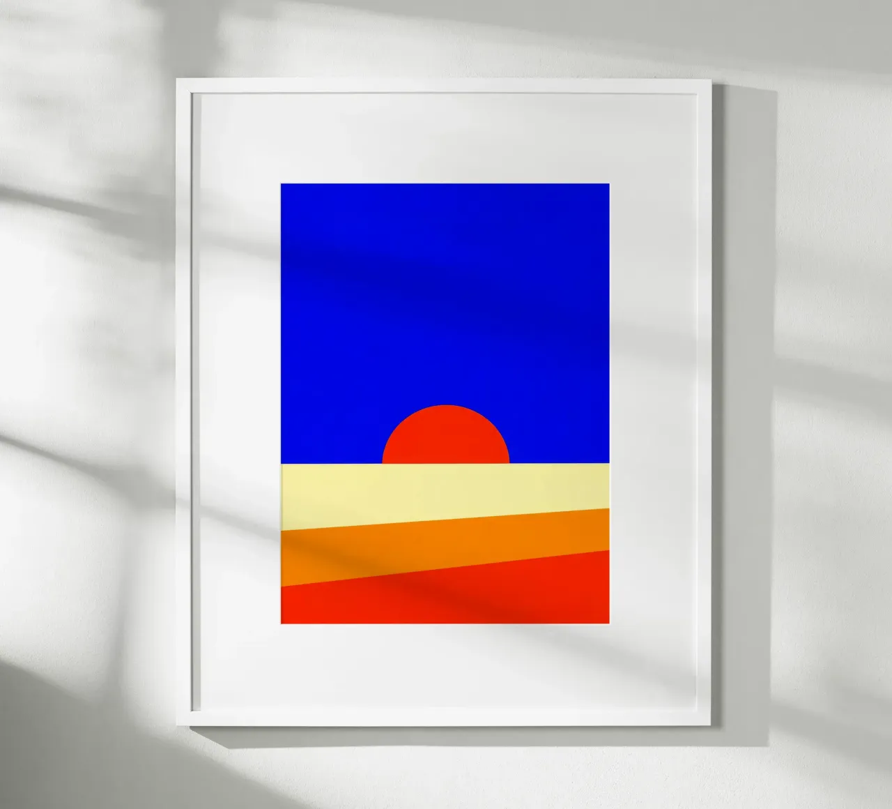 Paesaggio minimalista al tramonto poster con telaio in legno da Lisa Becker
