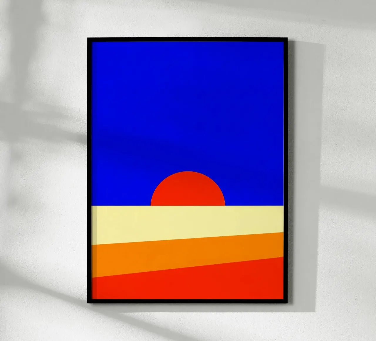 Paesaggio minimalista al tramonto poster con telaio in legno da Lisa Becker