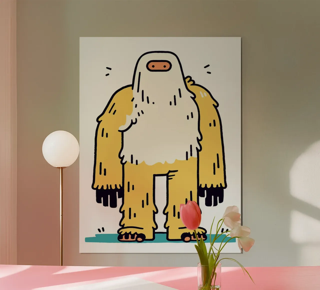 Illustrazione del personaggio Yeti dei cartoni animati poster da Lisa Becker