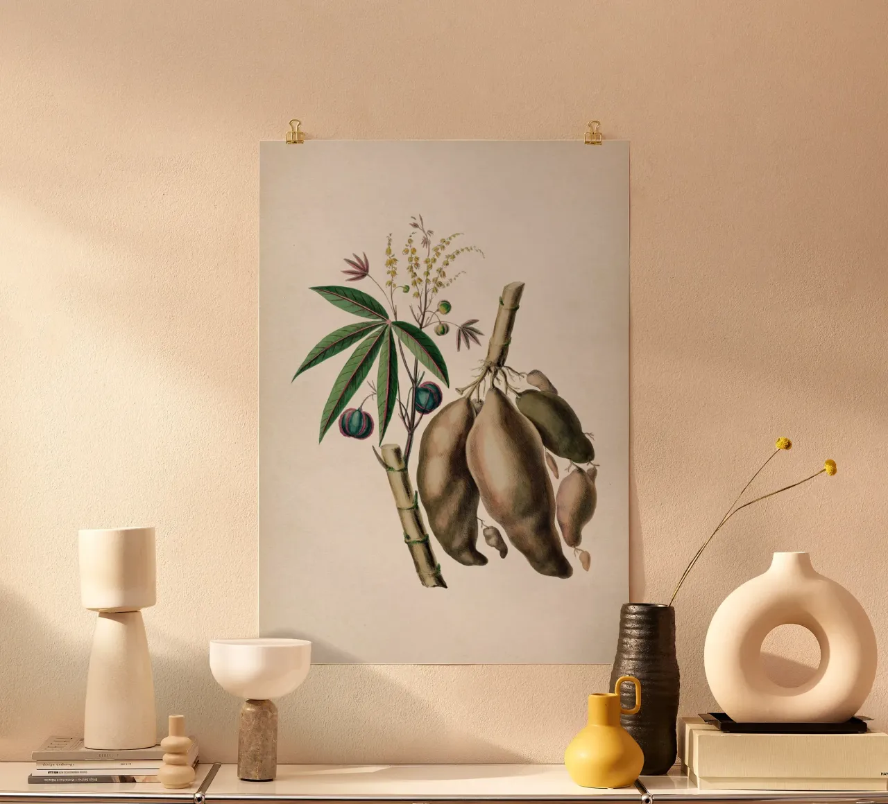 Vintage Denisse 8 Jatropha Manihot poster con telaio in alluminio da Vintage Print Collection