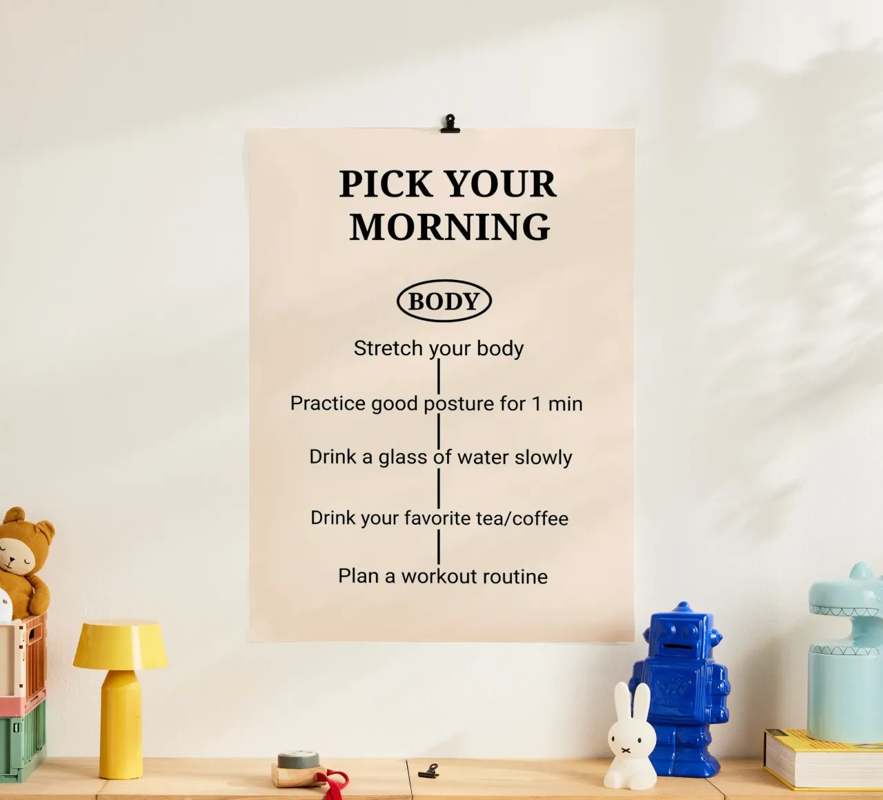 Lista di controllo della routine mattutina poster da Lisa Becker