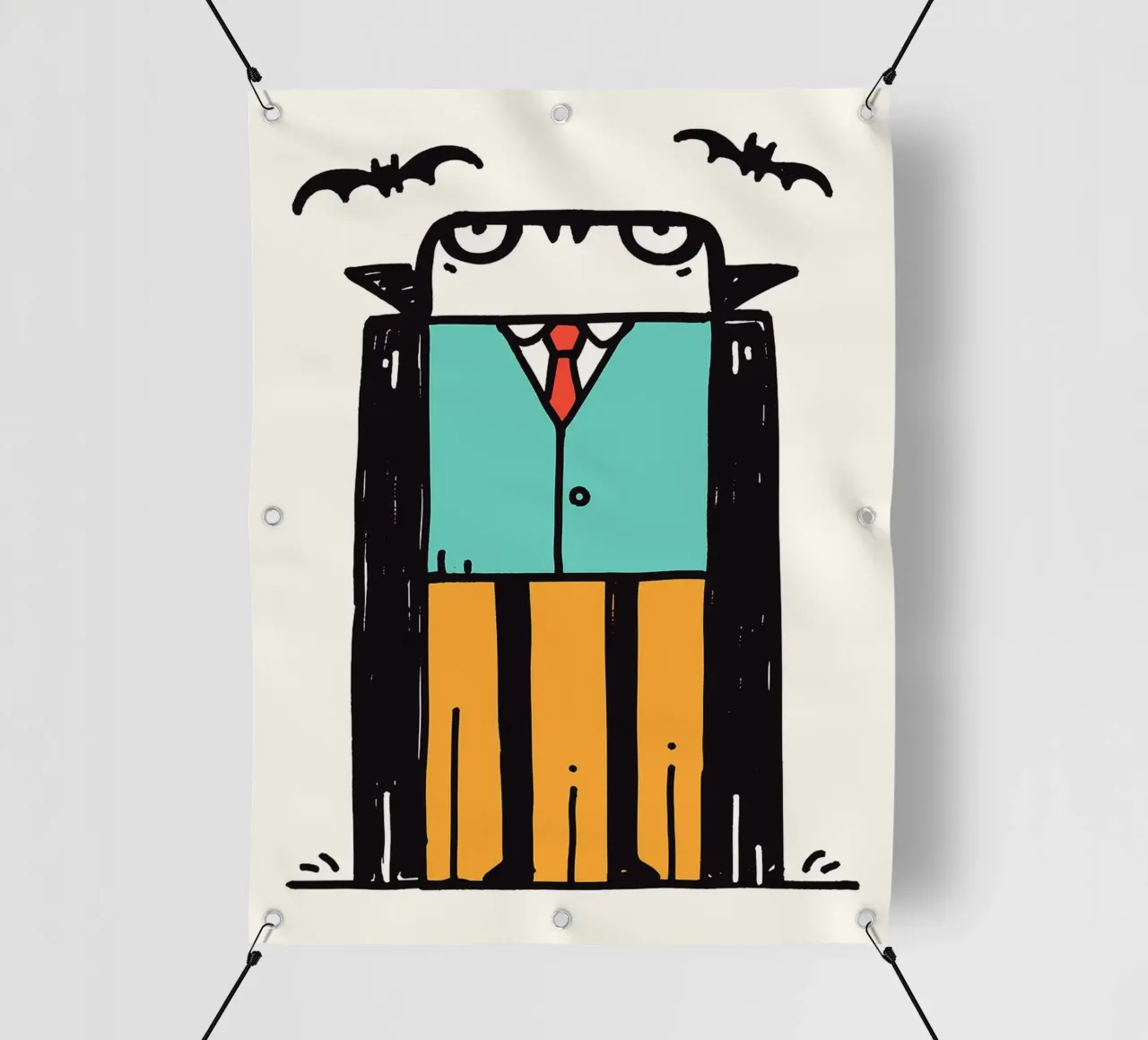 Cartone animato Vampiro con pipistrelli telo in pvc da Sabine Klein