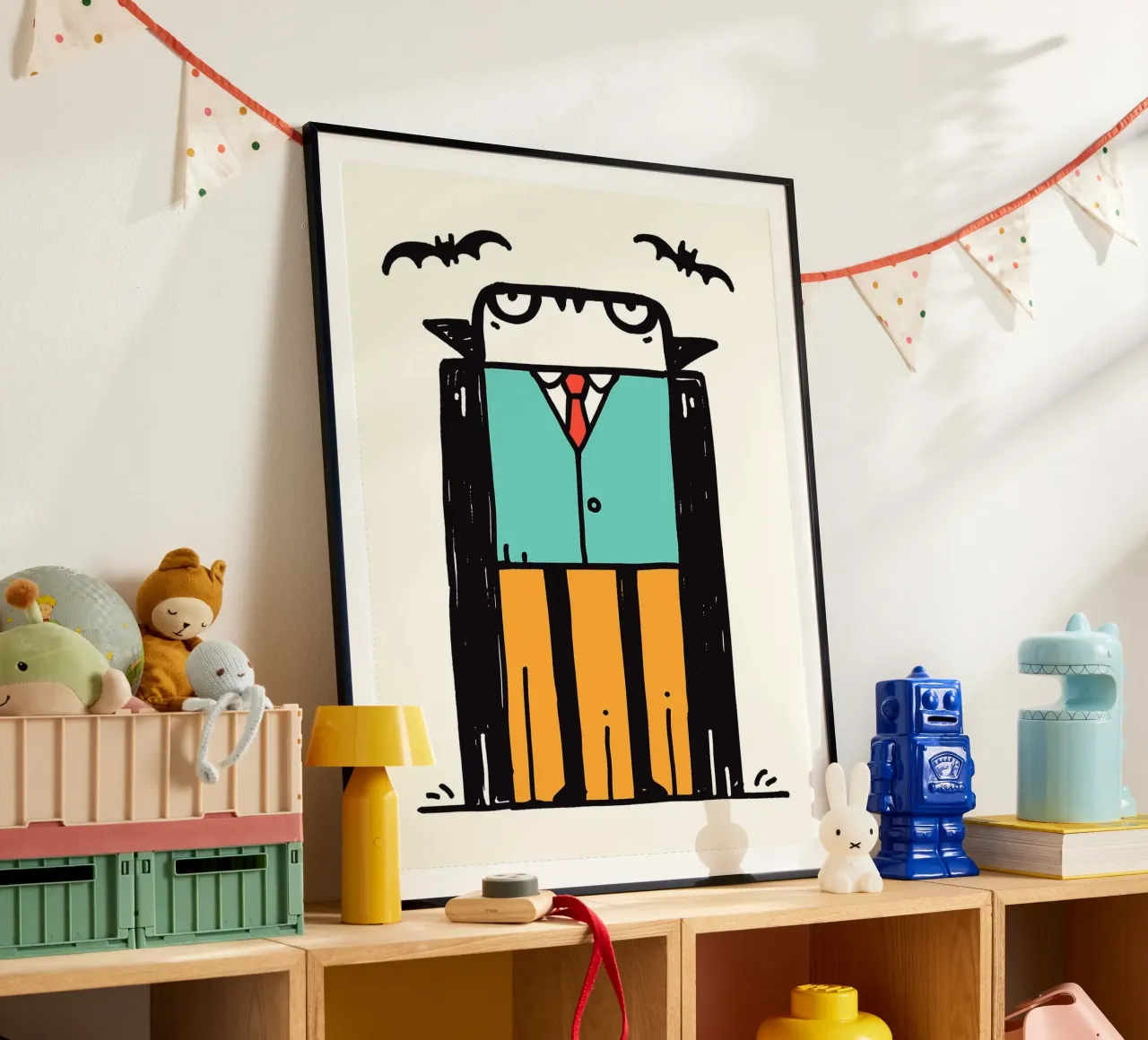 Cartone animato Vampiro con pipistrelli poster da Sabine Klein