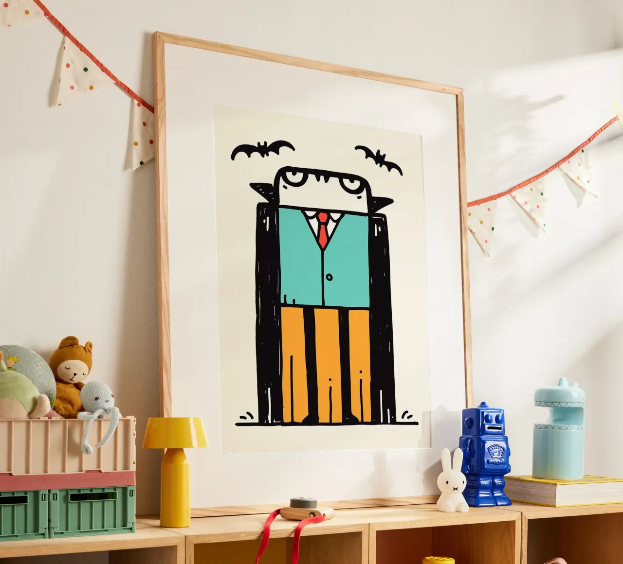 Cartone animato Vampiro con pipistrelli poster da Sabine Klein