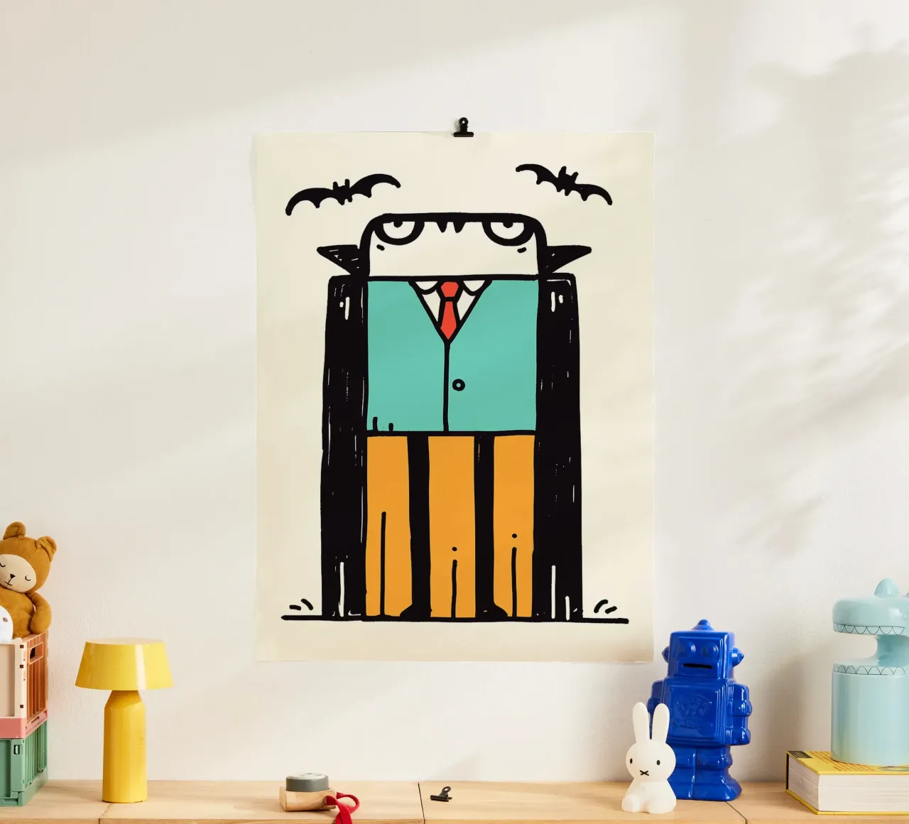 Cartone animato Vampiro con pipistrelli poster da Sabine Klein