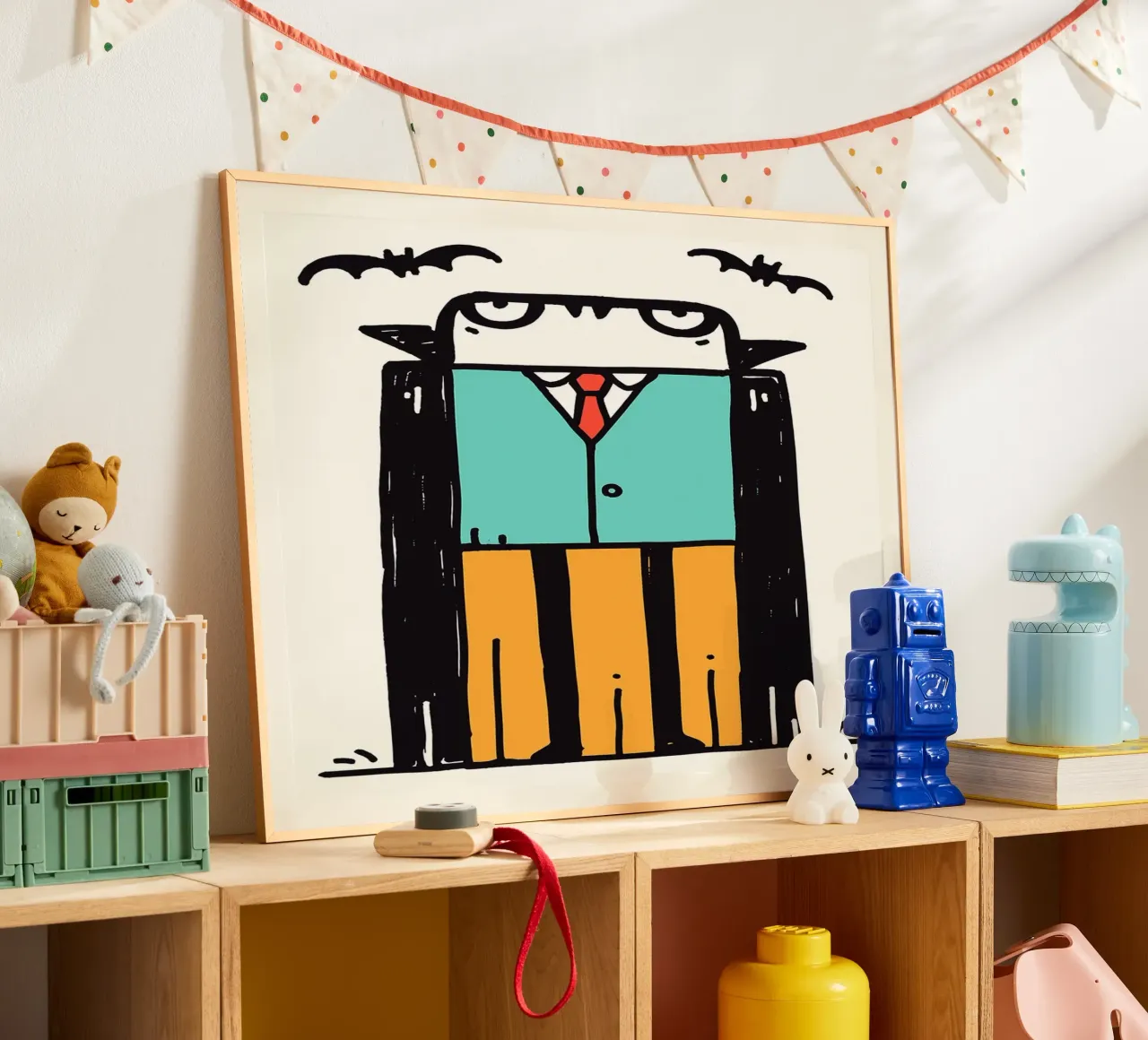 Cartone animato Vampiro con pipistrelli poster da Sabine Klein