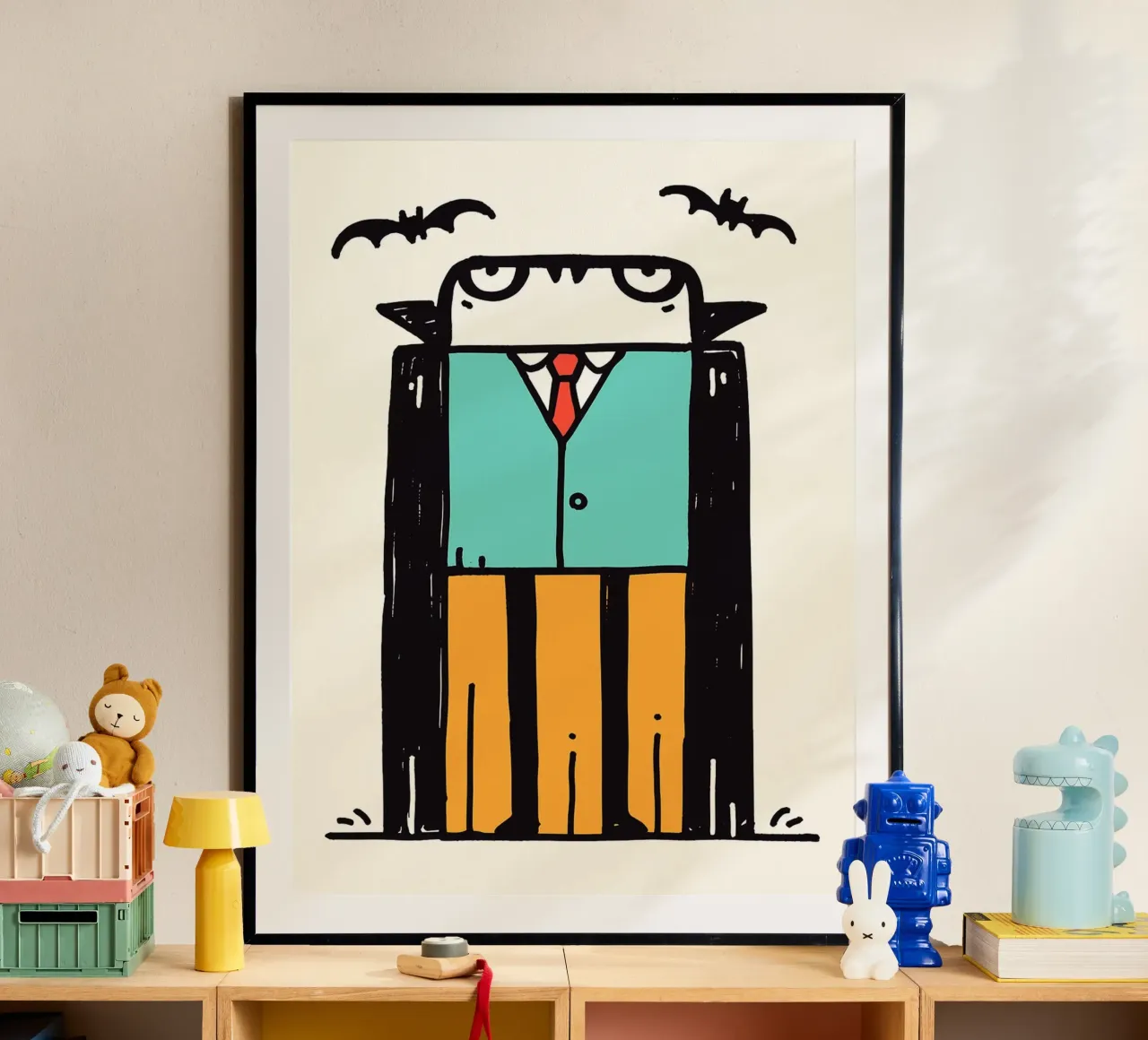 Cartone animato Vampiro con pipistrelli poster da Sabine Klein