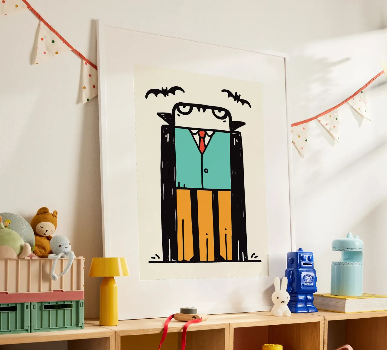 Cartone animato Vampiro con pipistrelli poster da Sabine Klein