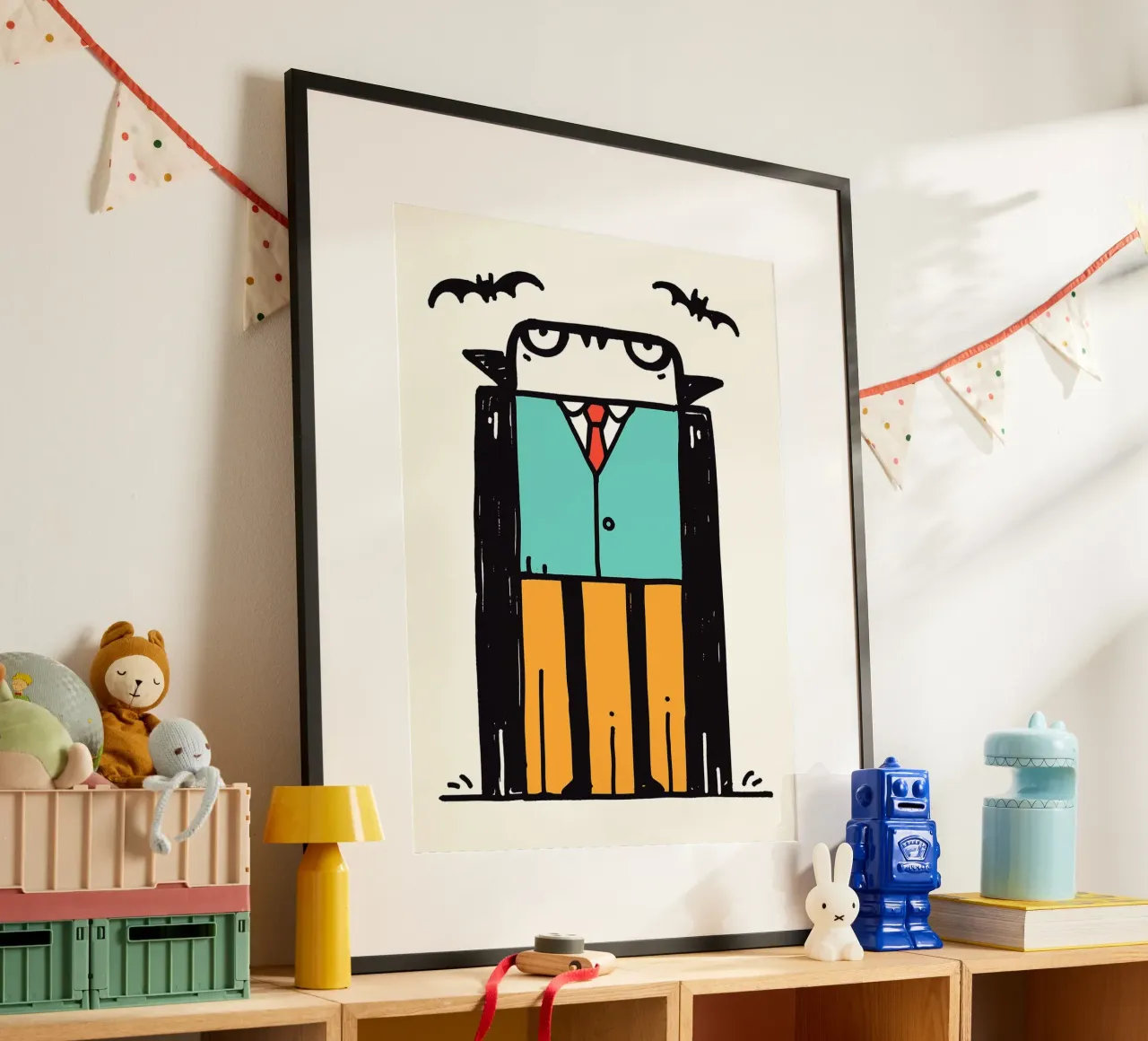 Cartone animato Vampiro con pipistrelli poster da Sabine Klein