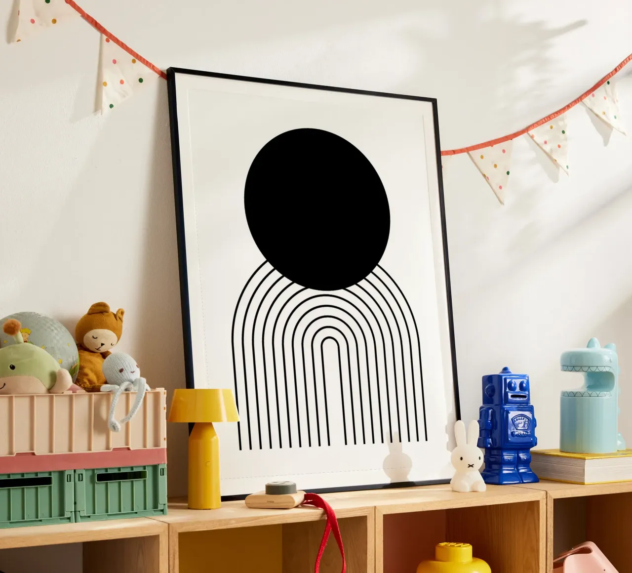 Cerchio nero e archi Arte minimalista poster da Sabine Klein