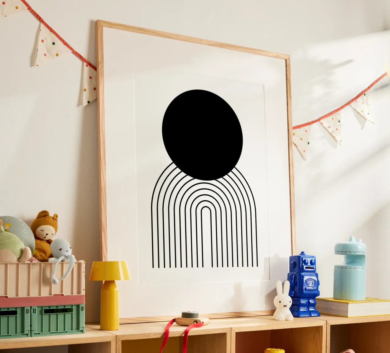 Cerchio nero e archi Arte minimalista poster da Sabine Klein