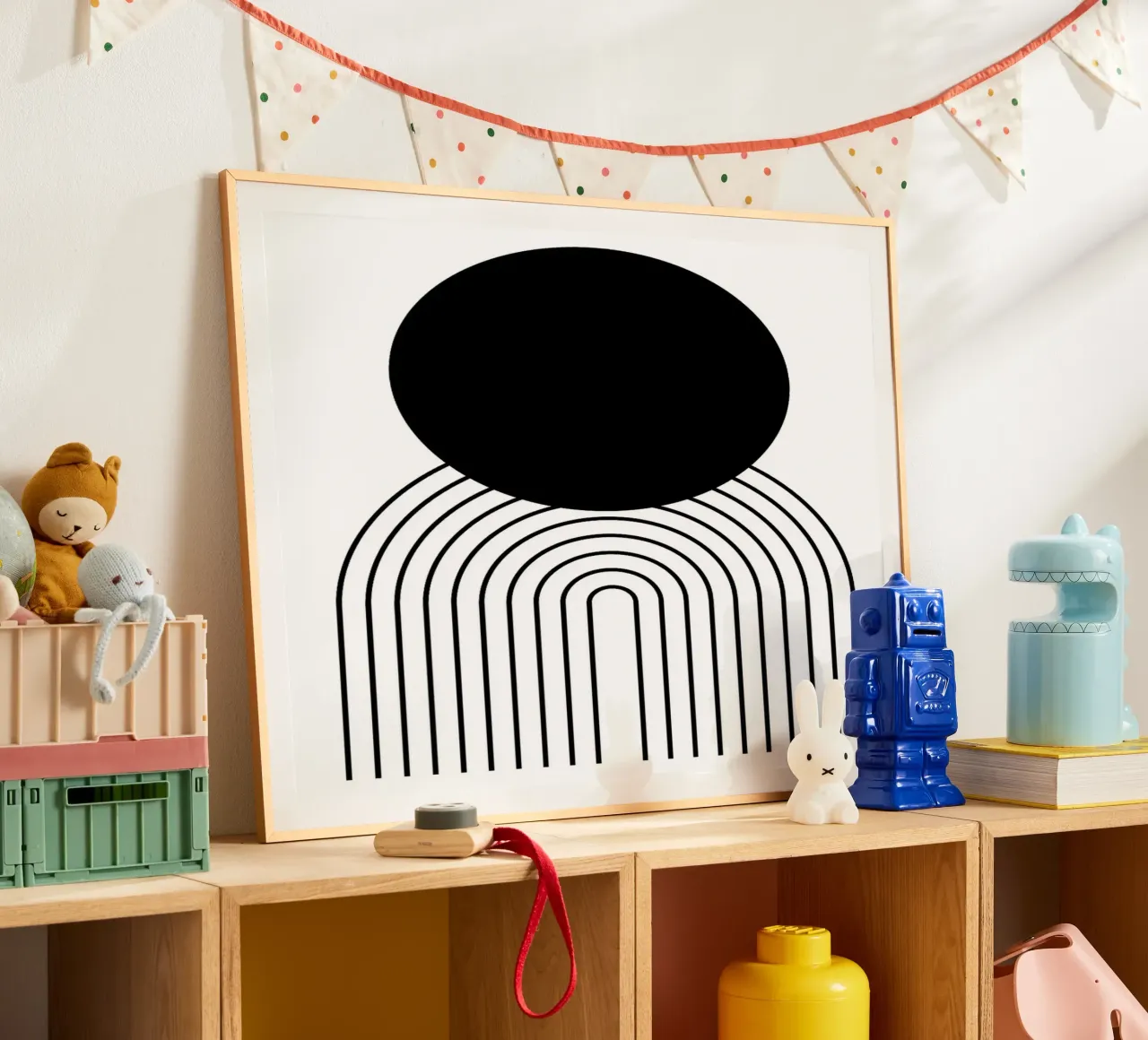 Cerchio nero e archi Arte minimalista poster da Sabine Klein