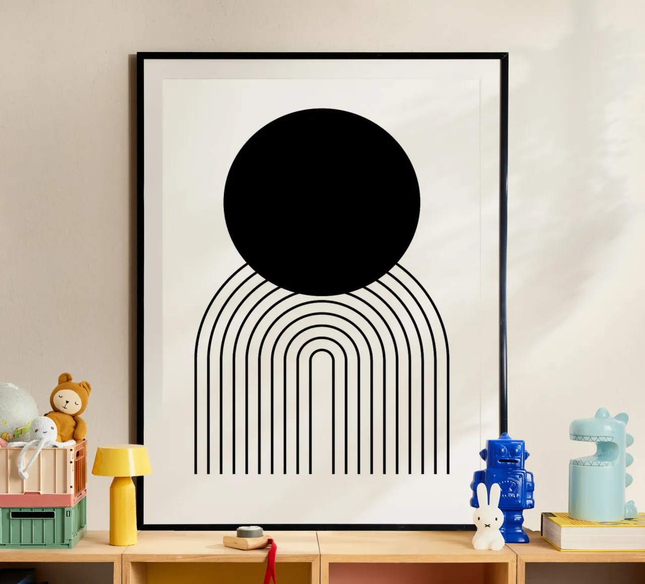 Cerchio nero e archi Arte minimalista poster da Sabine Klein