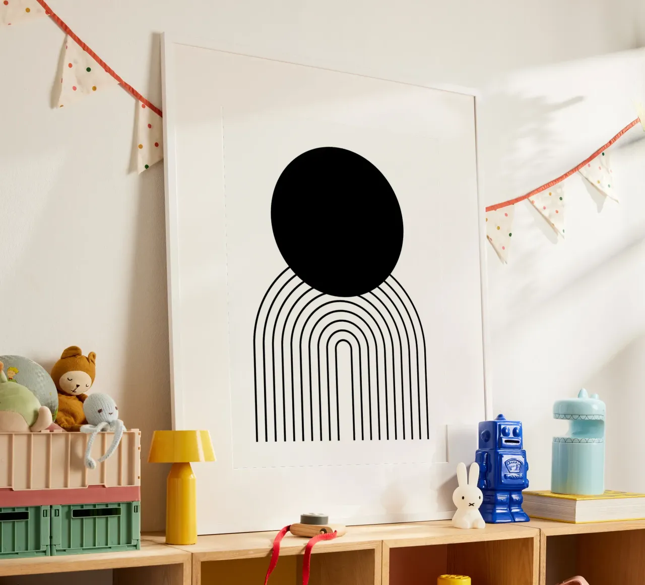 Cerchio nero e archi Arte minimalista poster da Sabine Klein