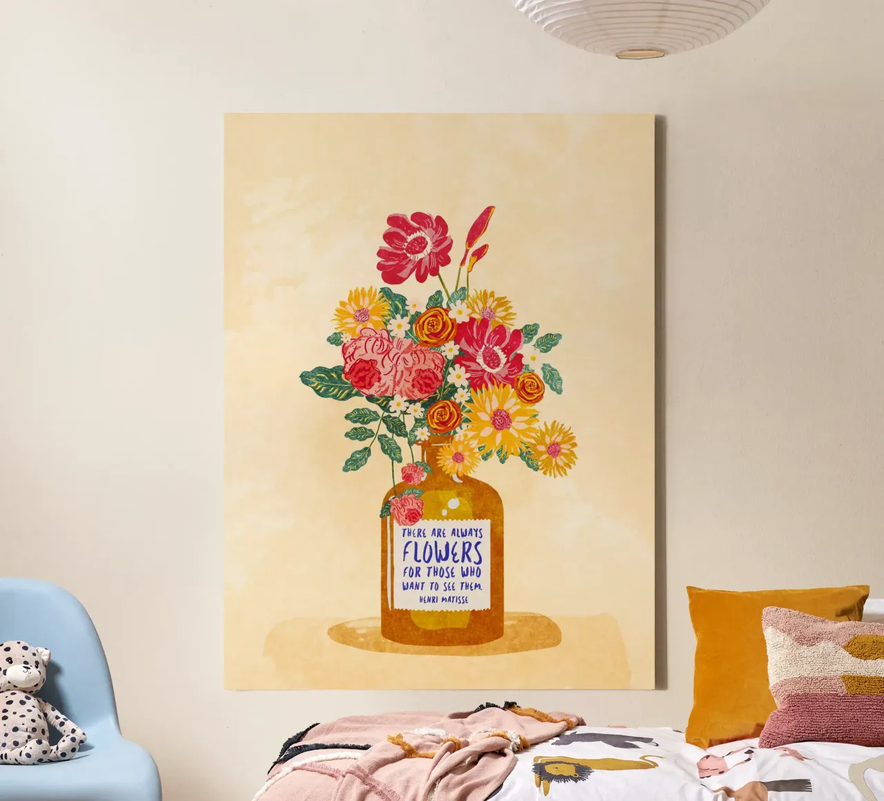 Immer Blumen Leinwand mit Schattenfugenrahmen von Raissa Oltmanns