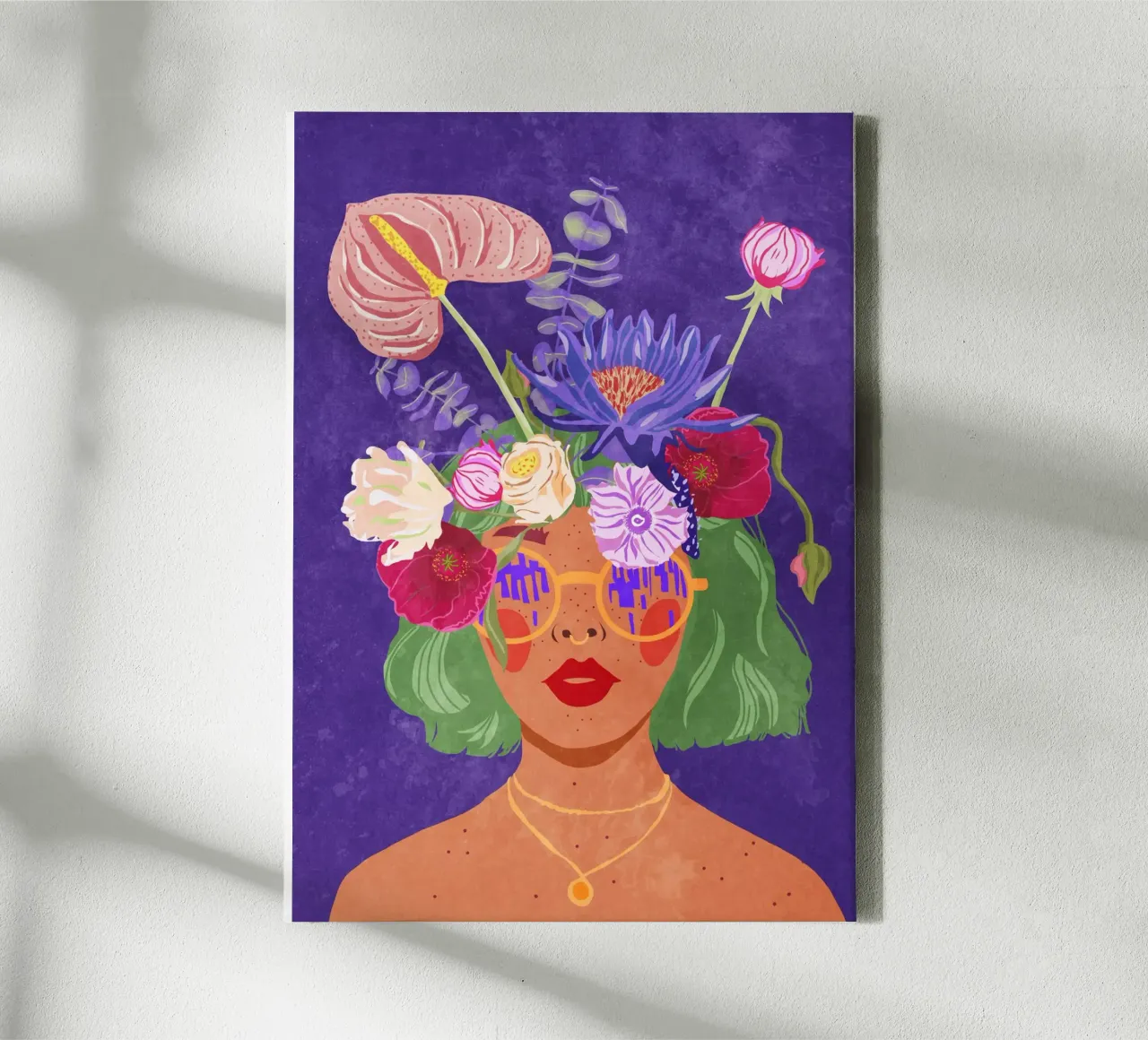 Flower head canvas with Floater frame by Raissa Oltmanns