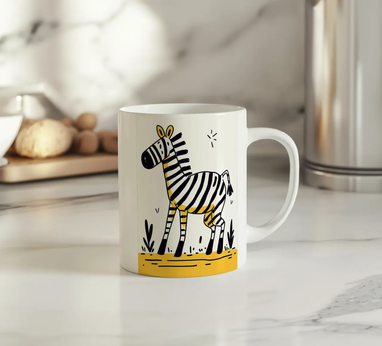 Illustrazione di una simpatica zebra tazza in ceramica da Anna Müller