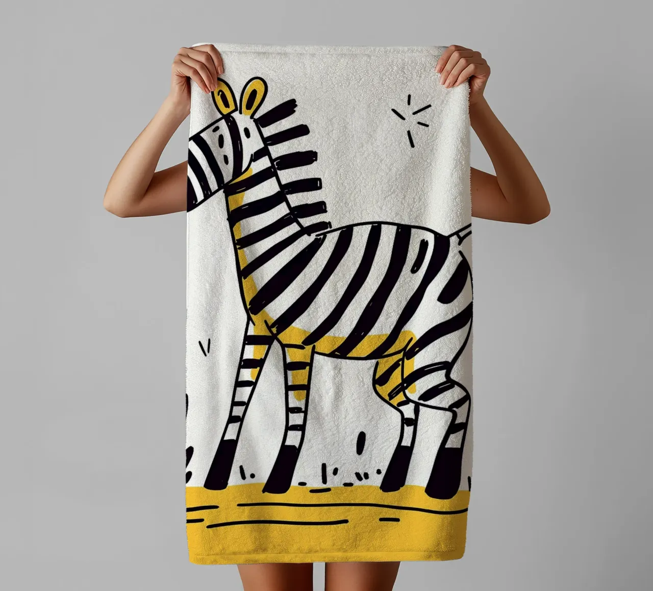 Illustrazione di una simpatica zebra asciugamano da bagno da Anna Müller