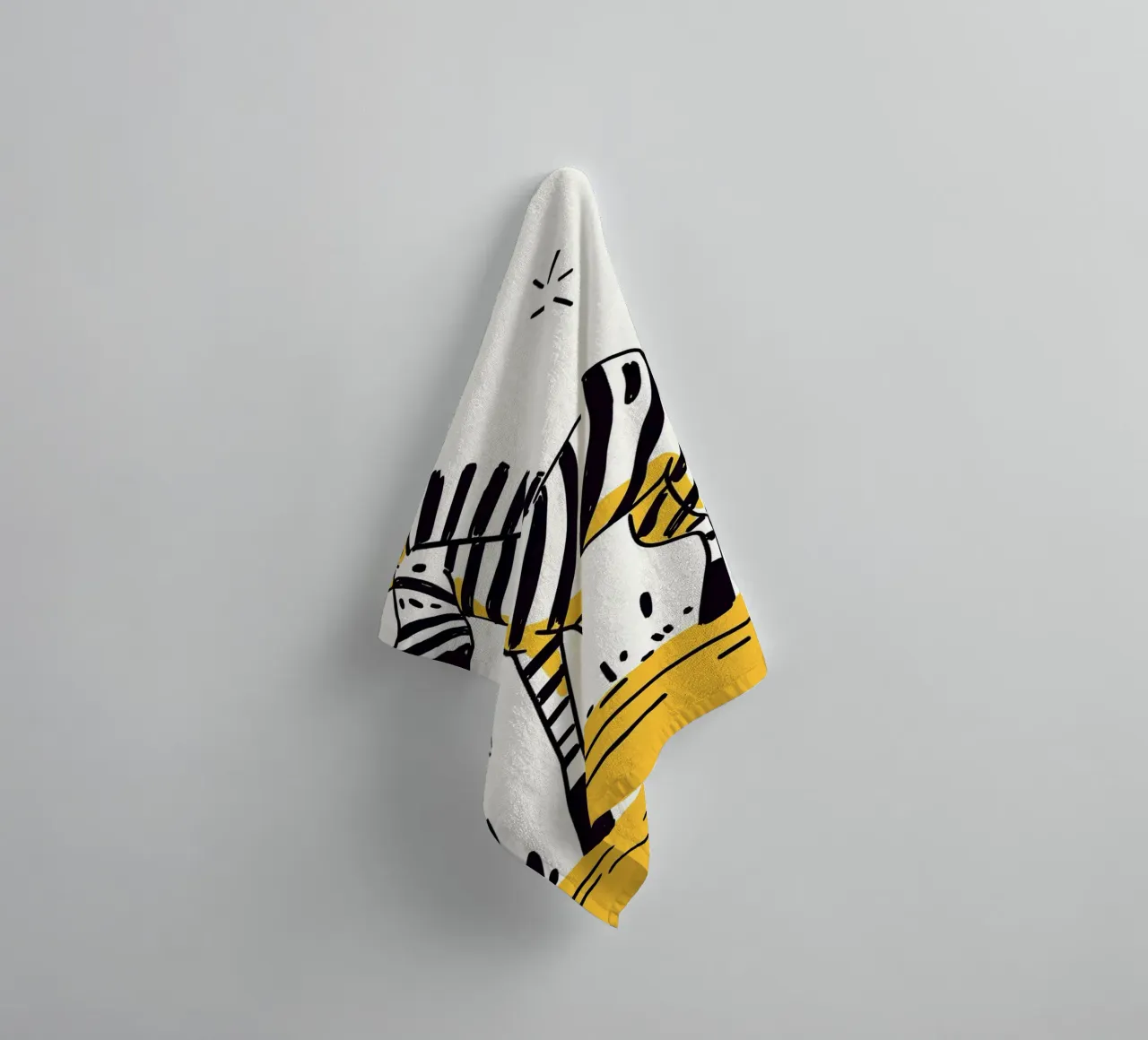 Illustrazione di una simpatica zebra asciugamano da bagno da Anna Müller