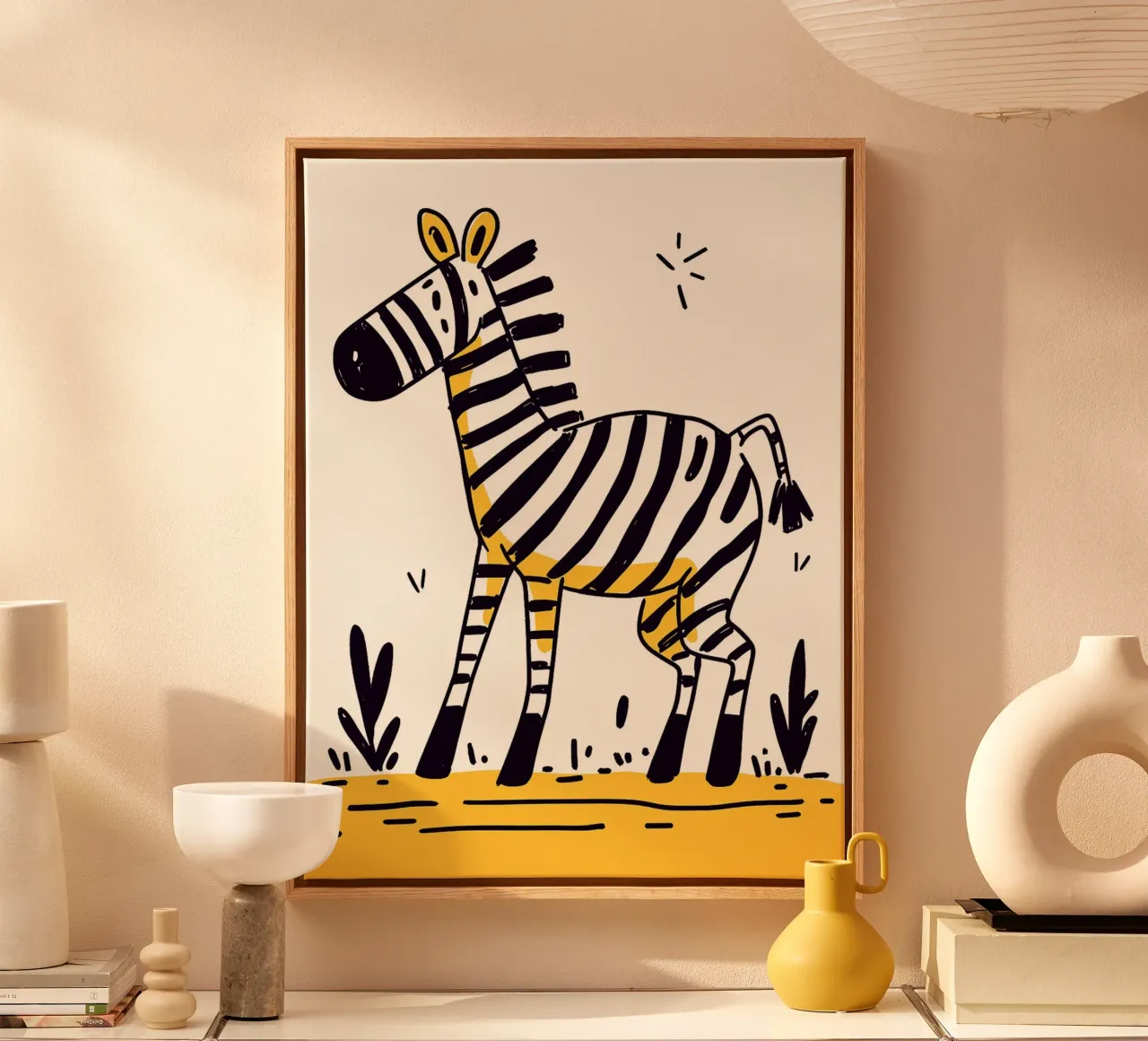 Illustrazione di una simpatica zebra tela con Cornice a cassetta da Anna Müller
