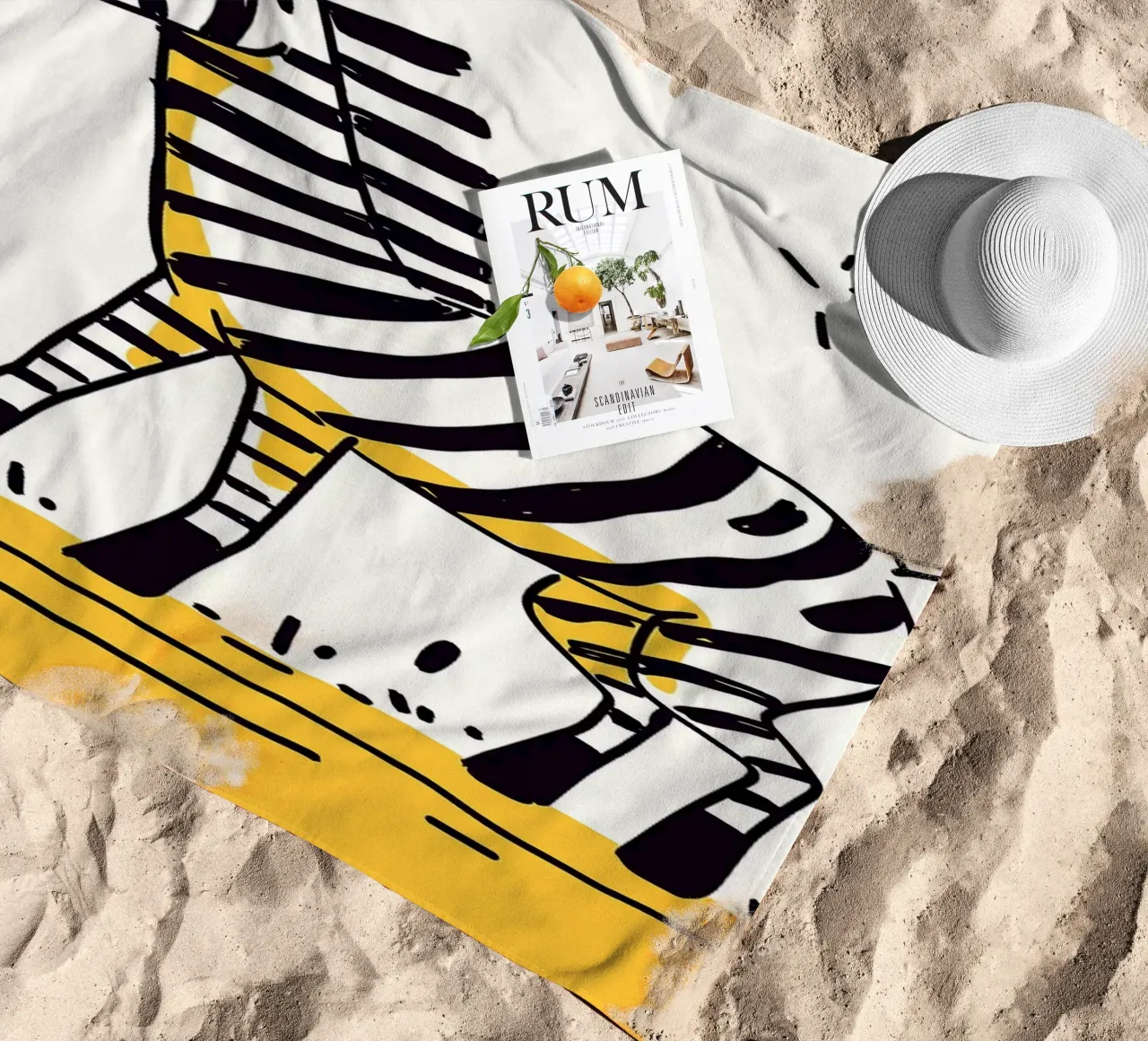 Illustrazione di una simpatica zebra telo mare da Anna Müller