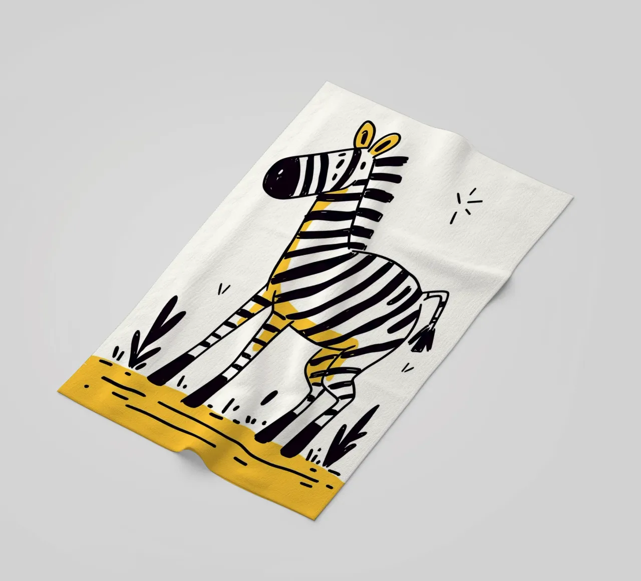 Illustrazione di una simpatica zebra telo mare da Anna Müller