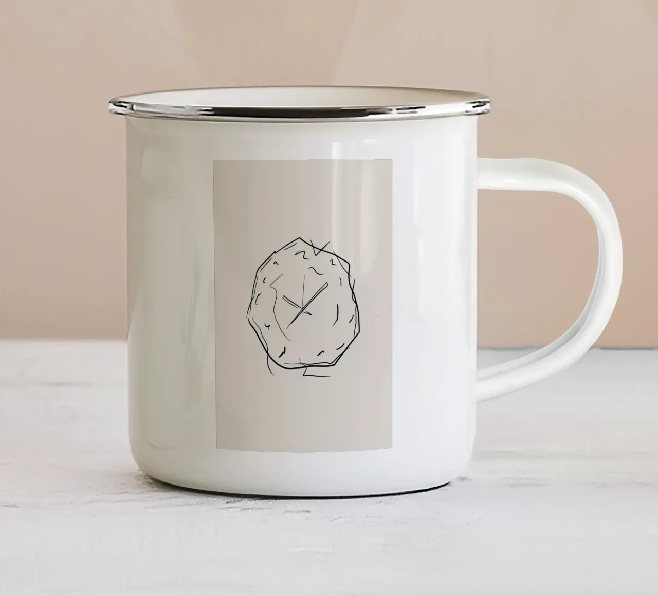 Arte in linea dell'orologio tazza in smalto da Anna Müller